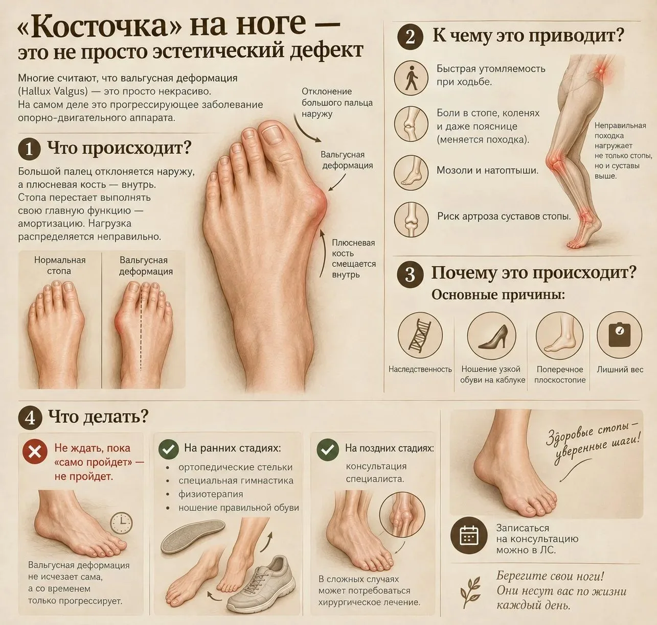 «Косточка» на ноге — это не просто эстетический дефект 🦶