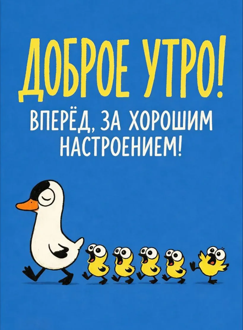 Доброе утро! Вперёд, за хорошим настроением! 🦆🐤