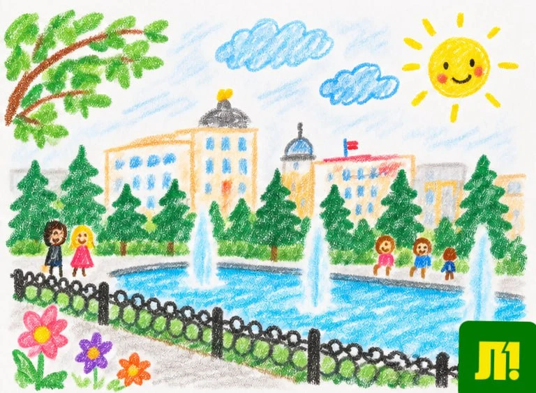 Перенесли наш город в детские рисунки с помощью нейросети 💗