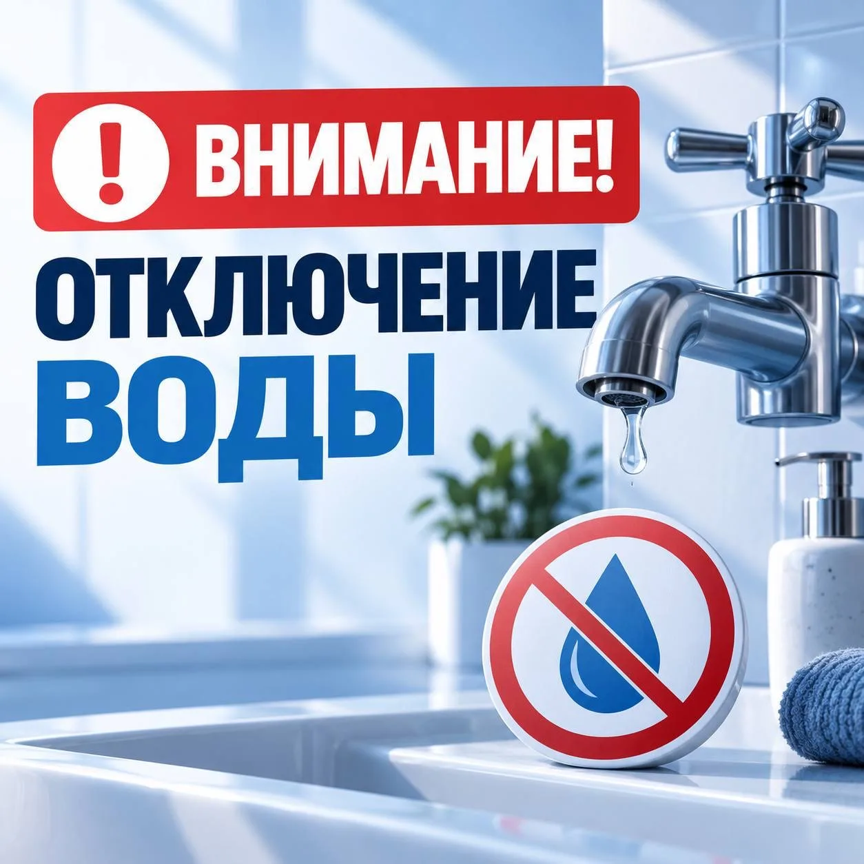 Временное отключение холодного водоснабжения.
