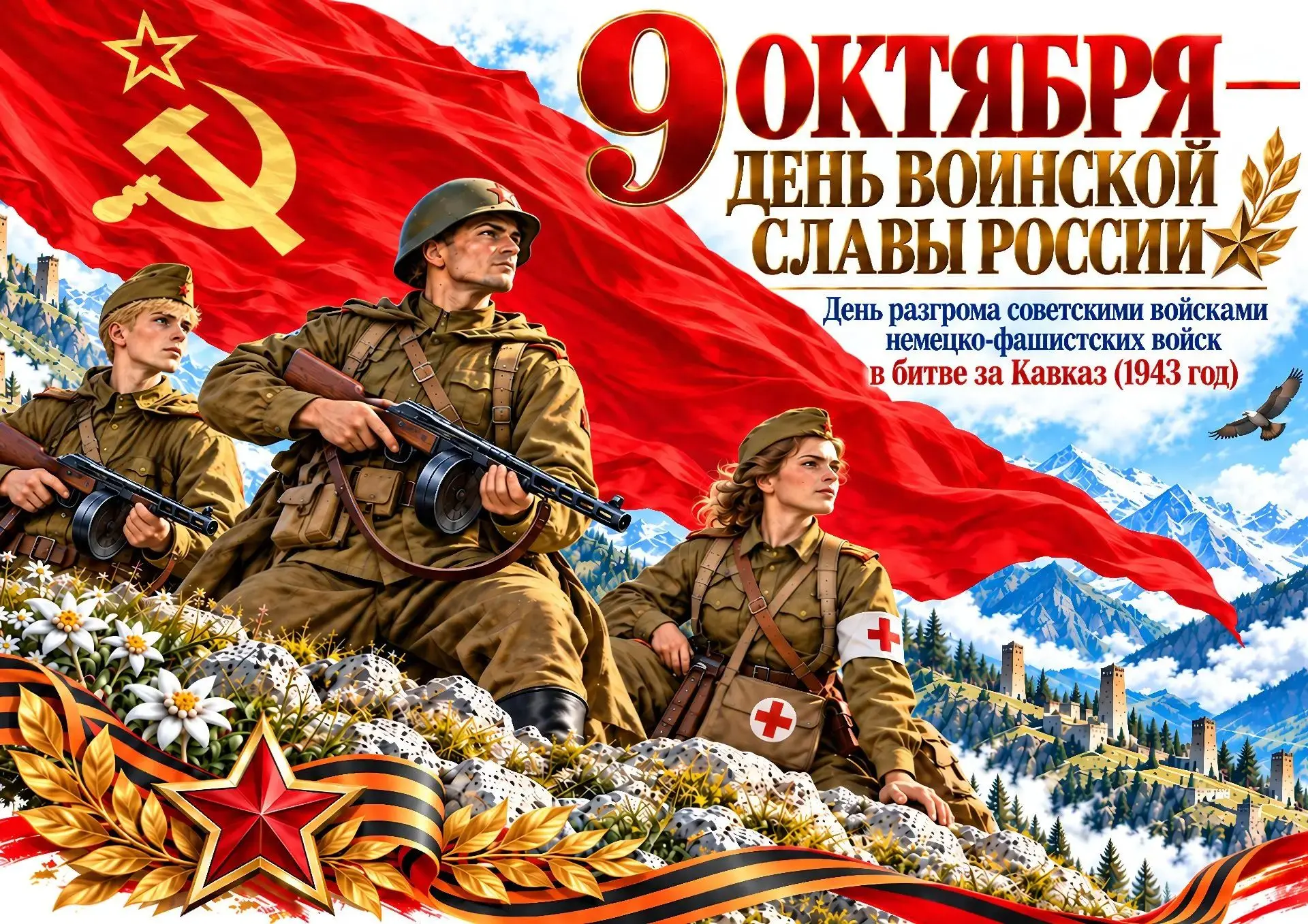 📢 9 октября — День разгрома советскими войсками немецко-фашистских войск в битве за Ка...