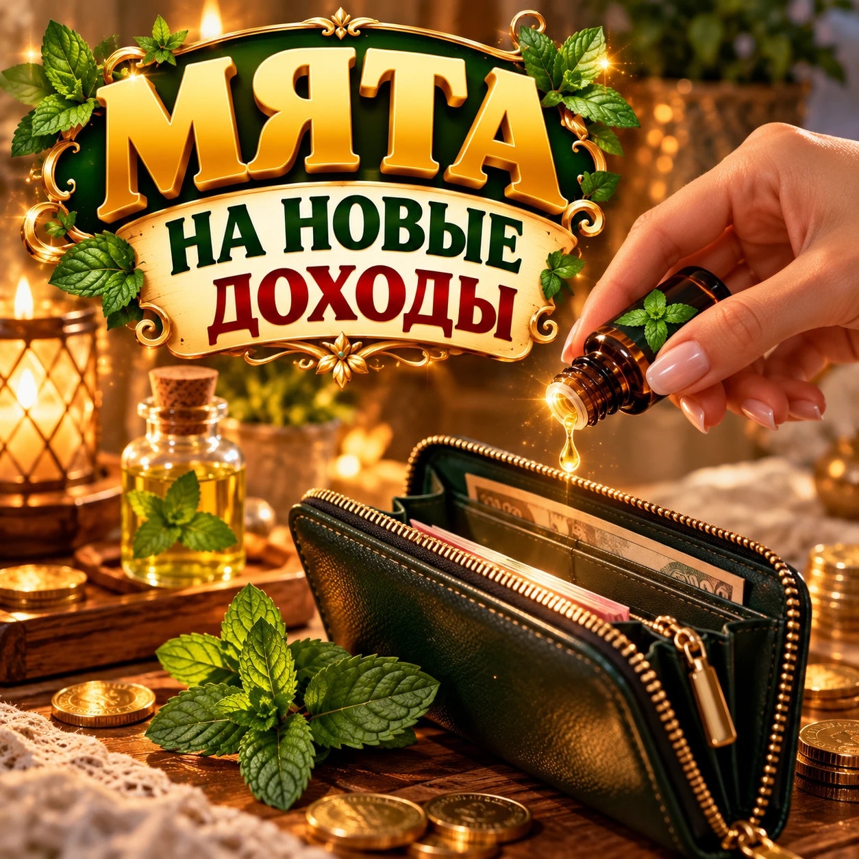 Возьмите масло мяты и нанесите одну каплю на внутреннюю сторону кошелька, где она не ис...