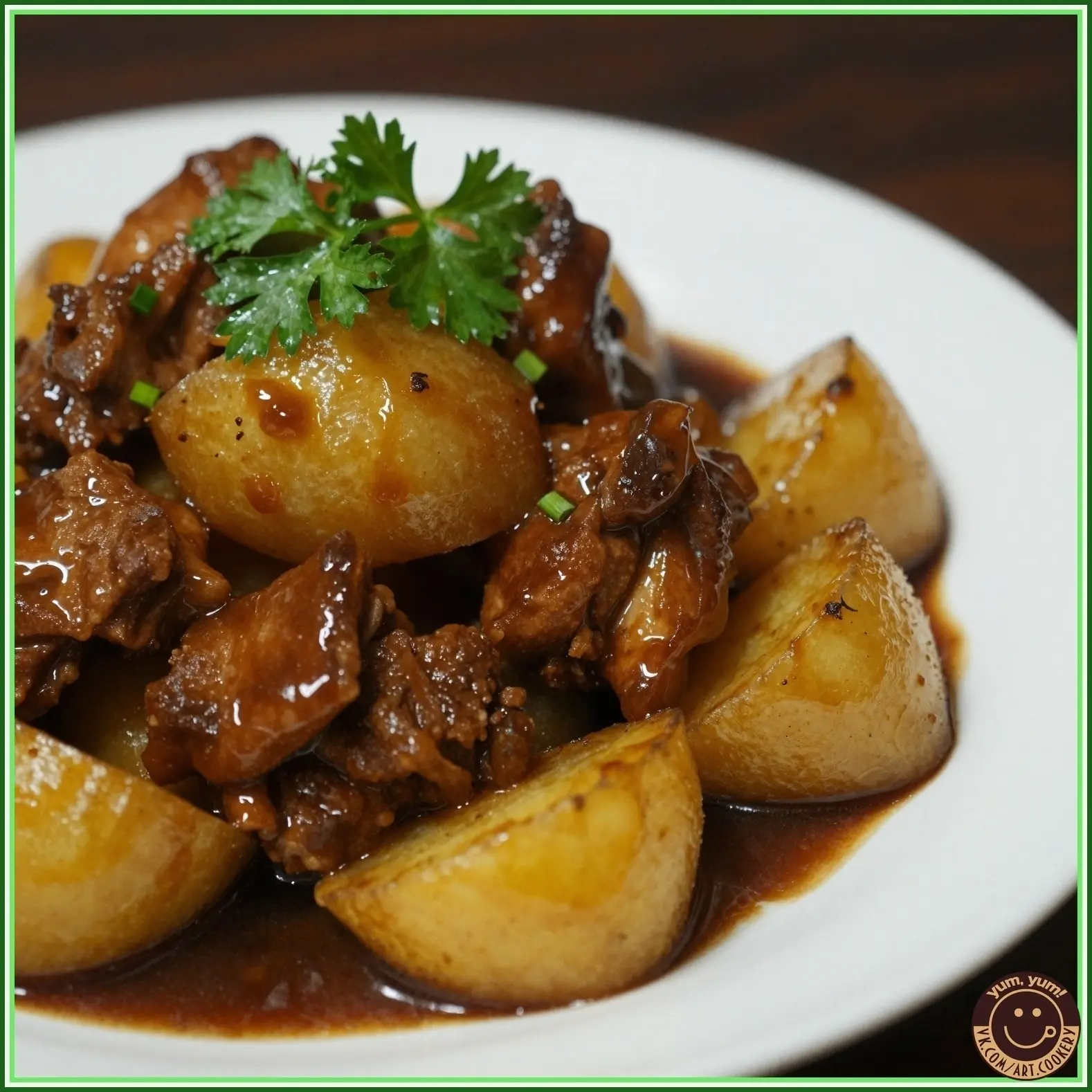 🥘 Тушёная картошка с мясом в казане