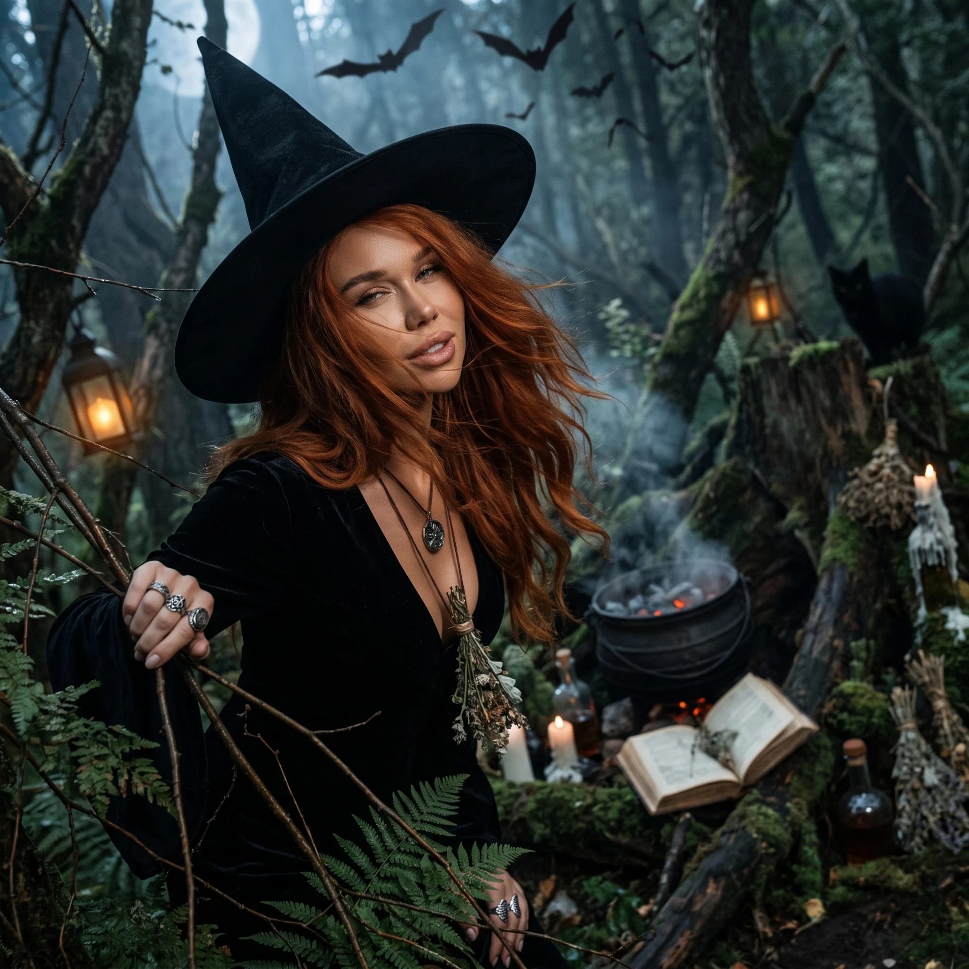 Создай фотореалистичную кинематографичную Halloween-фотосессию, строго сохранив внешнос...