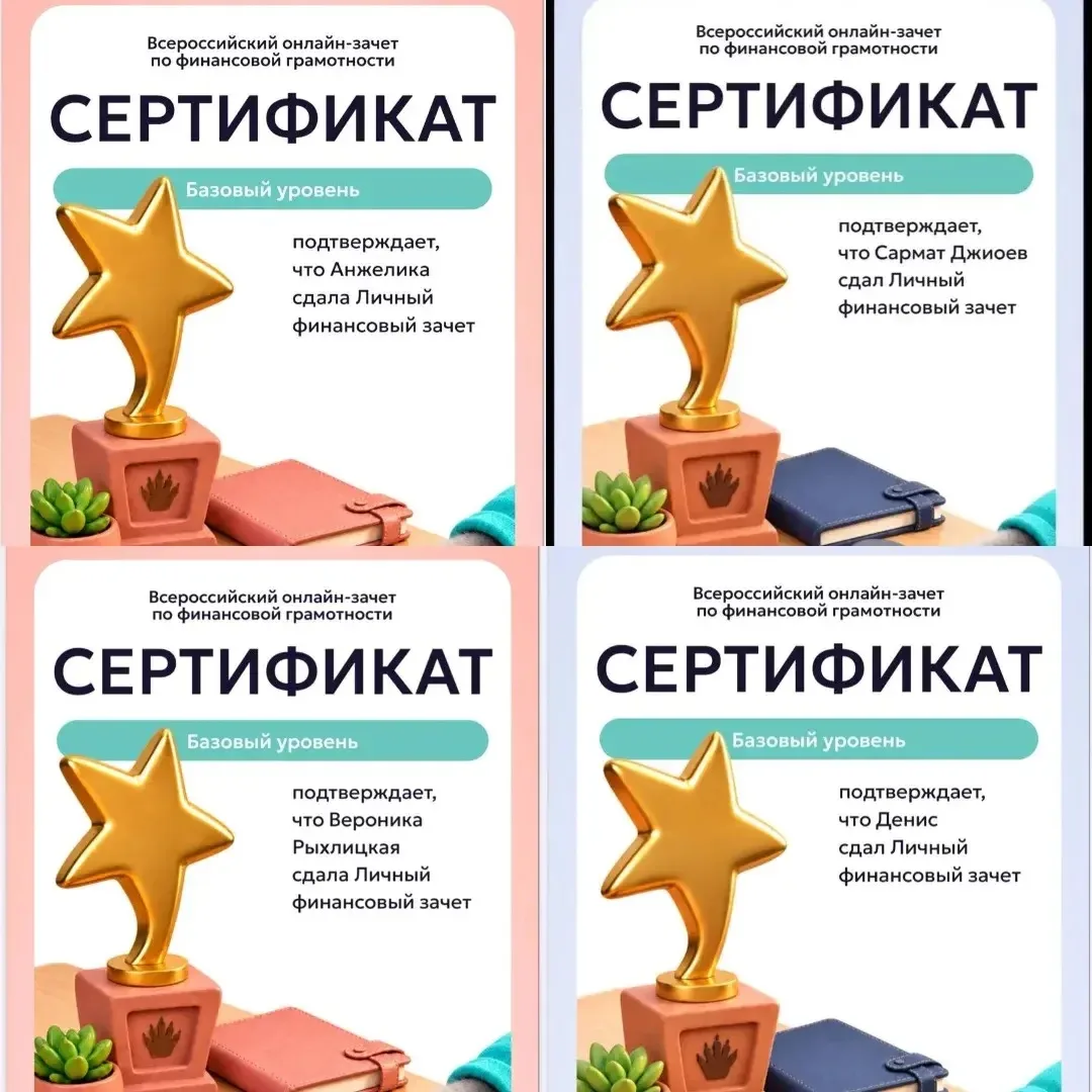 Всероссийский онлайн-зачет по финансовой грамотности сдали учащиеся 11 класса.