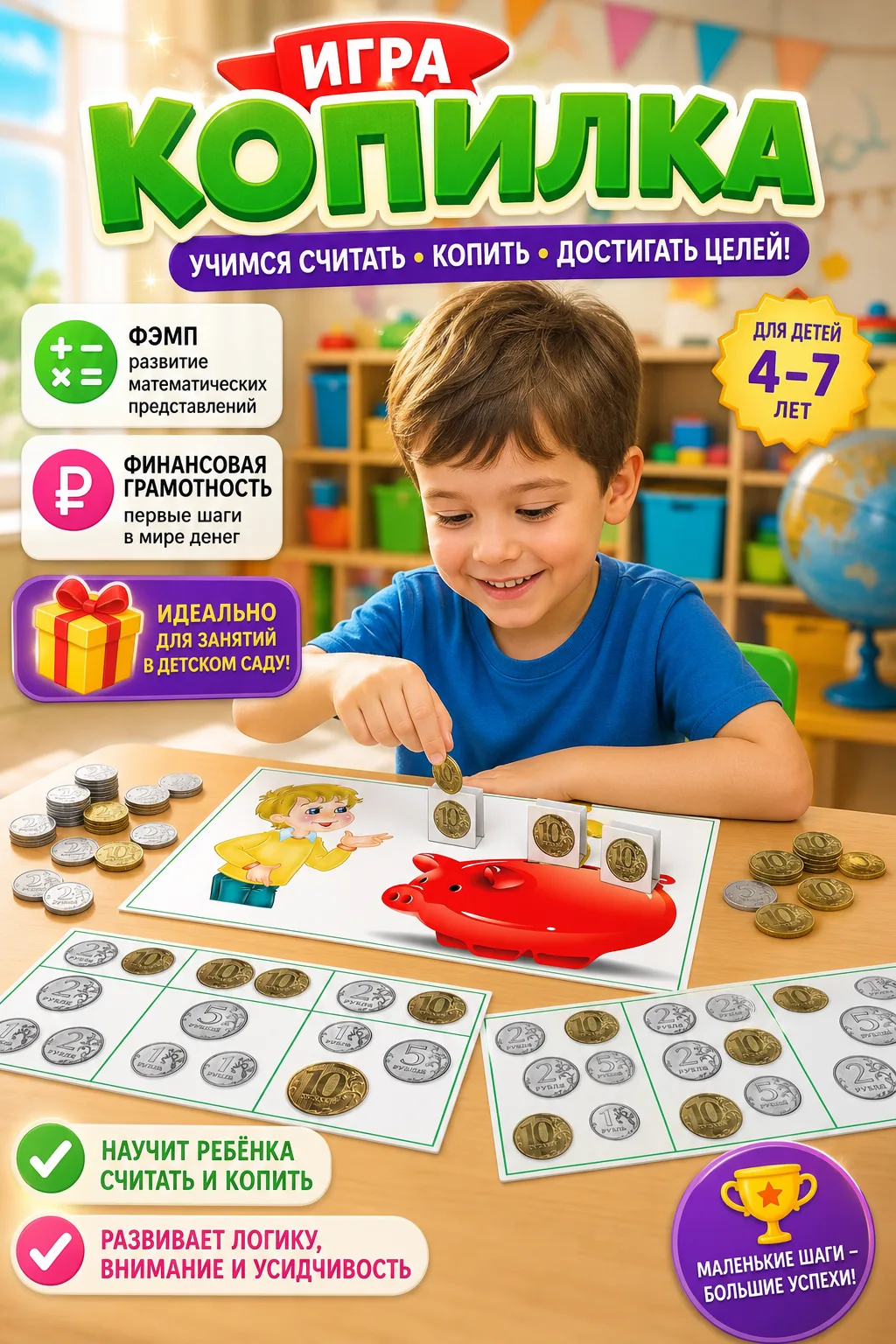 Игра  для дошкольников по финансовой грамотности "КОПИЛКА"💰 ⠀можно скачать в донате по...