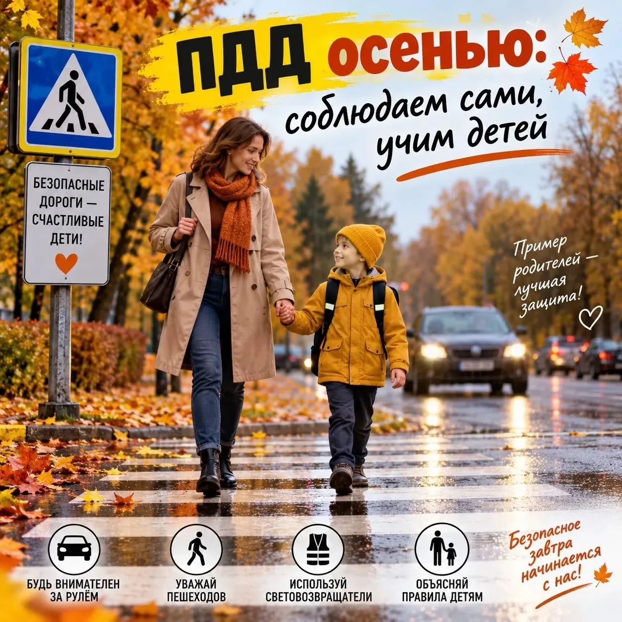 🍁🚦Безопасность дорожного движения осенью🍂