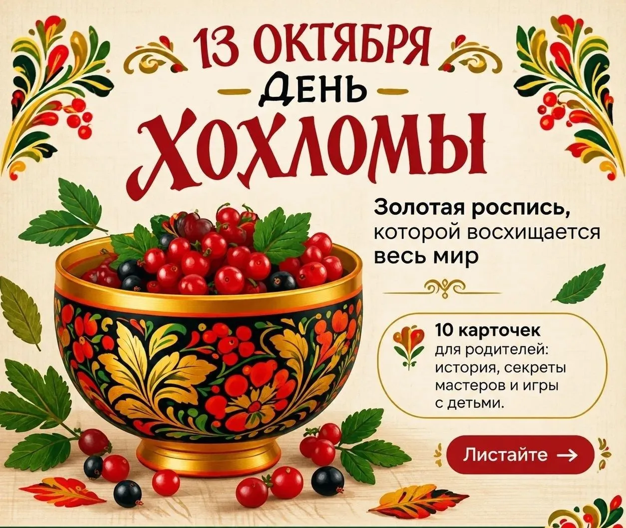 13 октября — День Хохломы