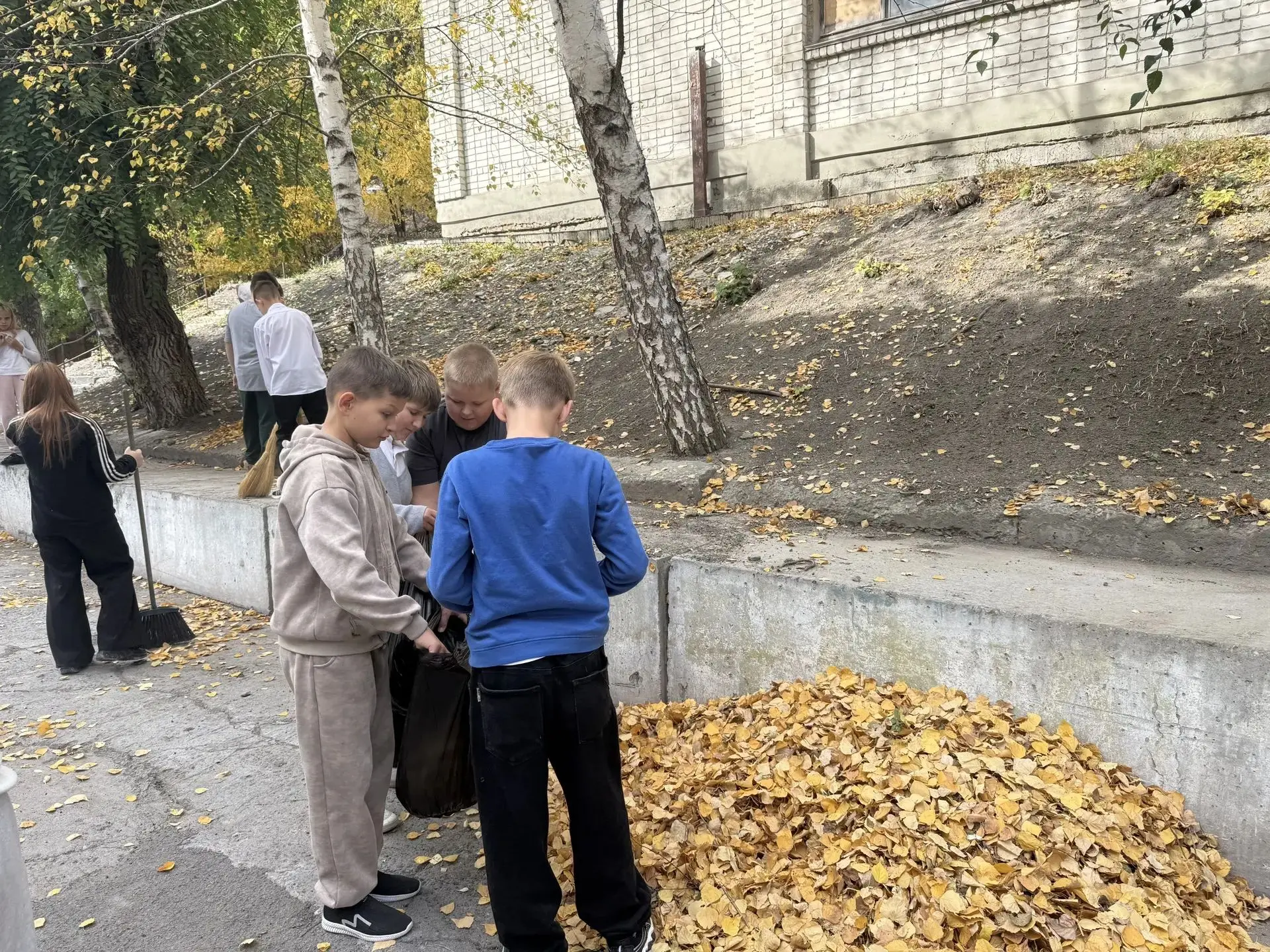 🍂 Золотая осень в нашей школе: чистота, труд и отличное настроение!