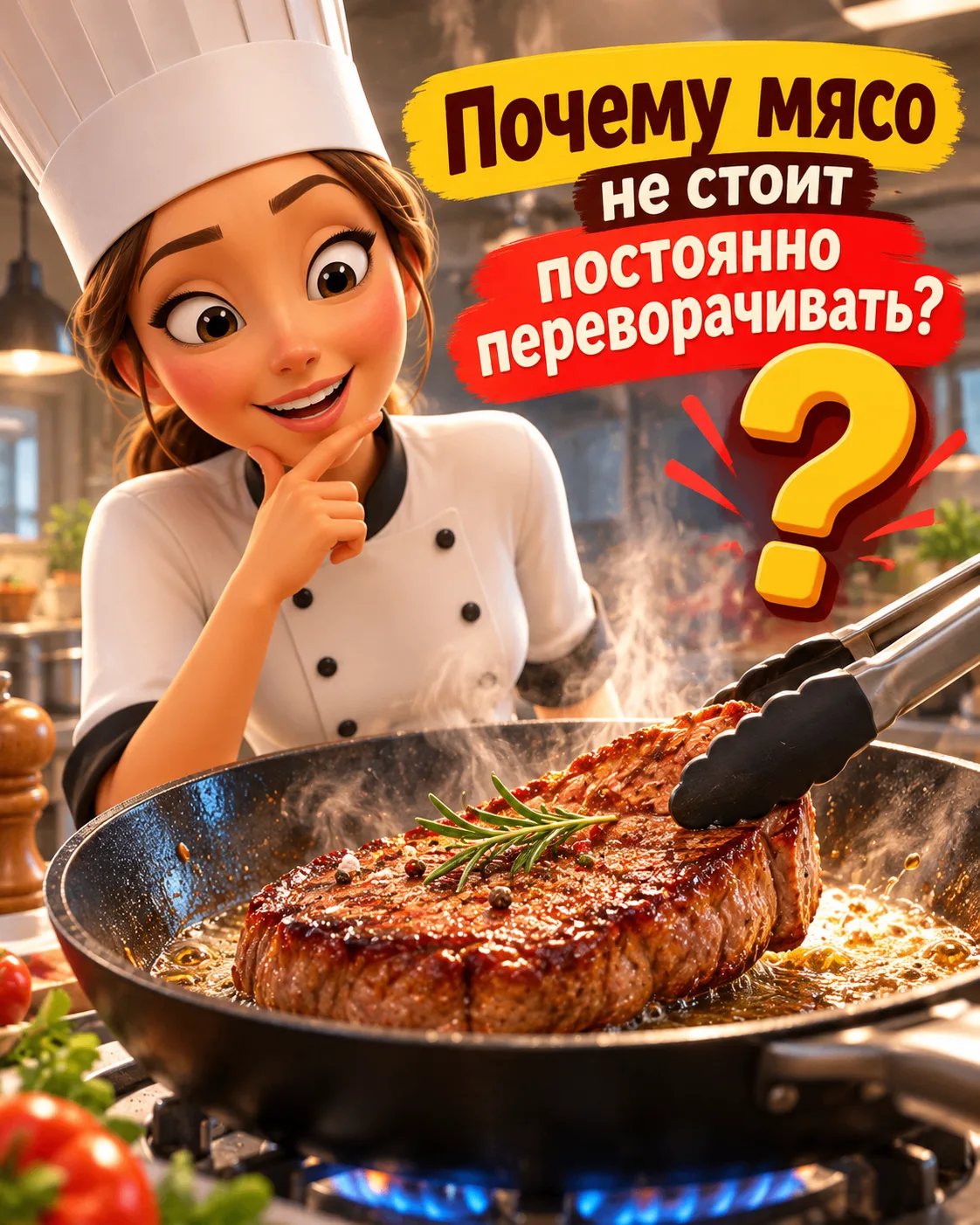 Представь: мясо аппетитно шипит на сковороде, а тебе так и хочется заглянуть: