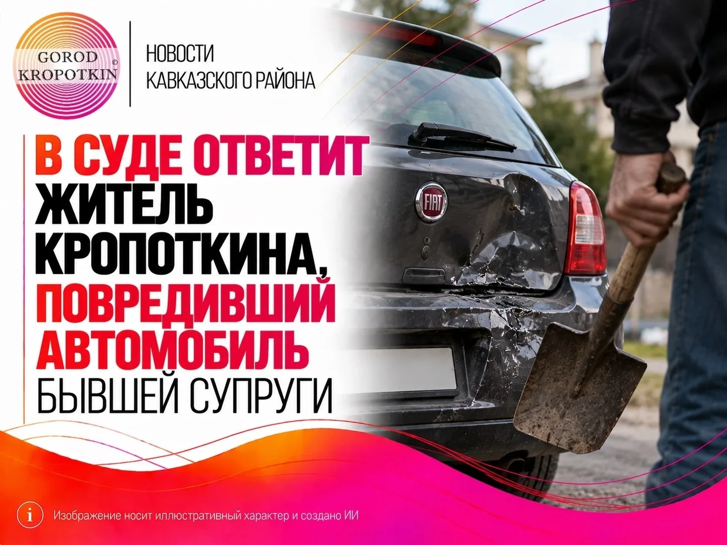 В суде ответит житель Кропоткина, повредивший автомобиль бывшей супруги