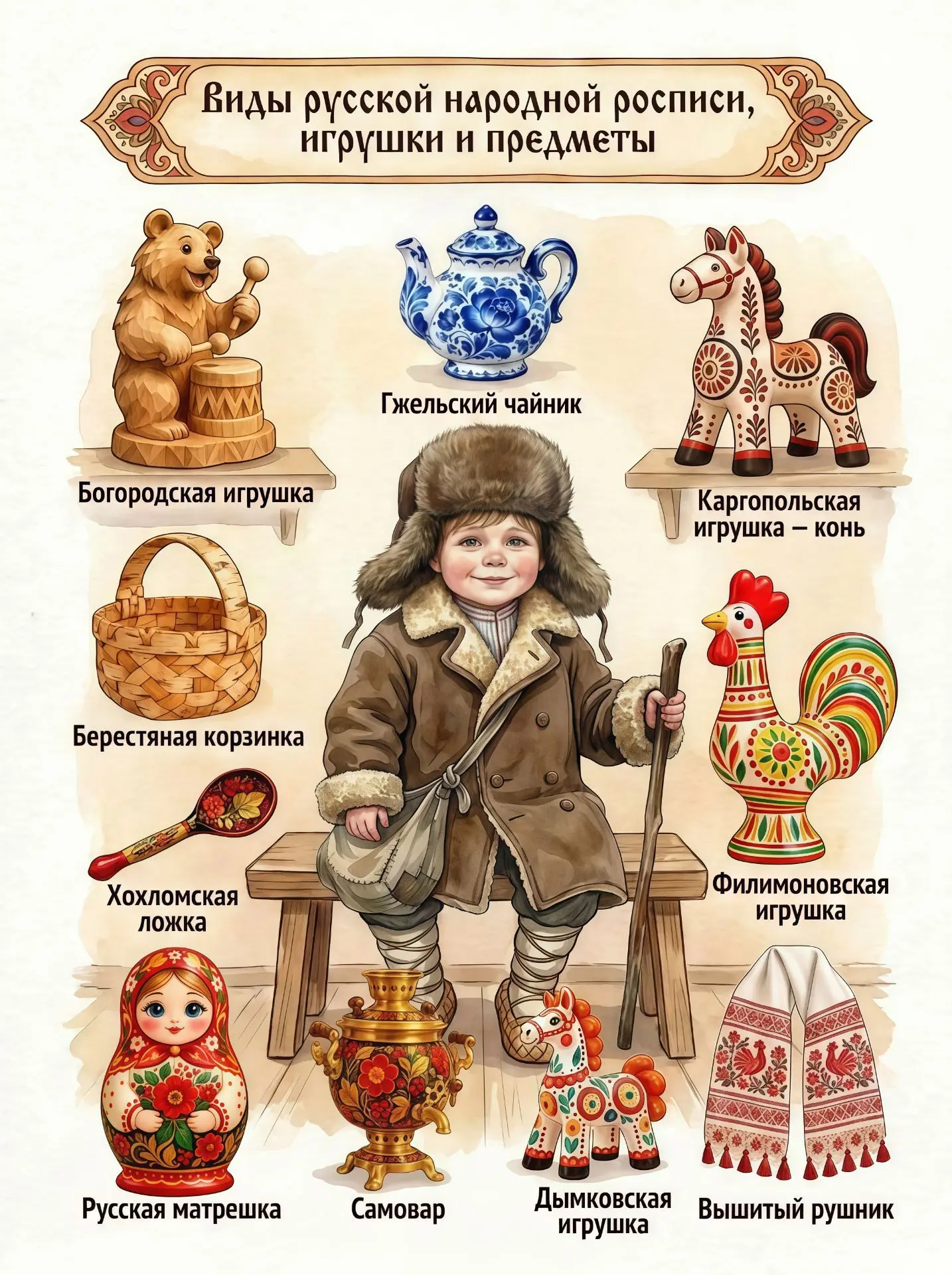 🎨🌲 Сокровища России: Путешествие в мир народных промыслов!