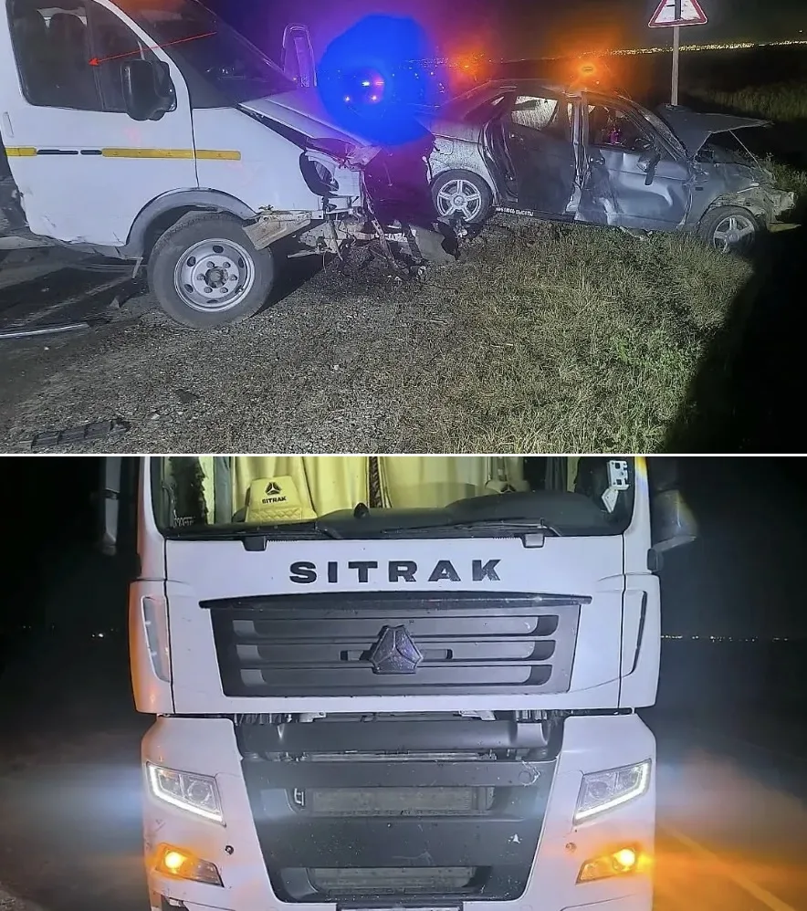 🚗❌🚚❌🚛В Минераловодском округе на ночной дороге произошло столкновение 3-х автомобиле...