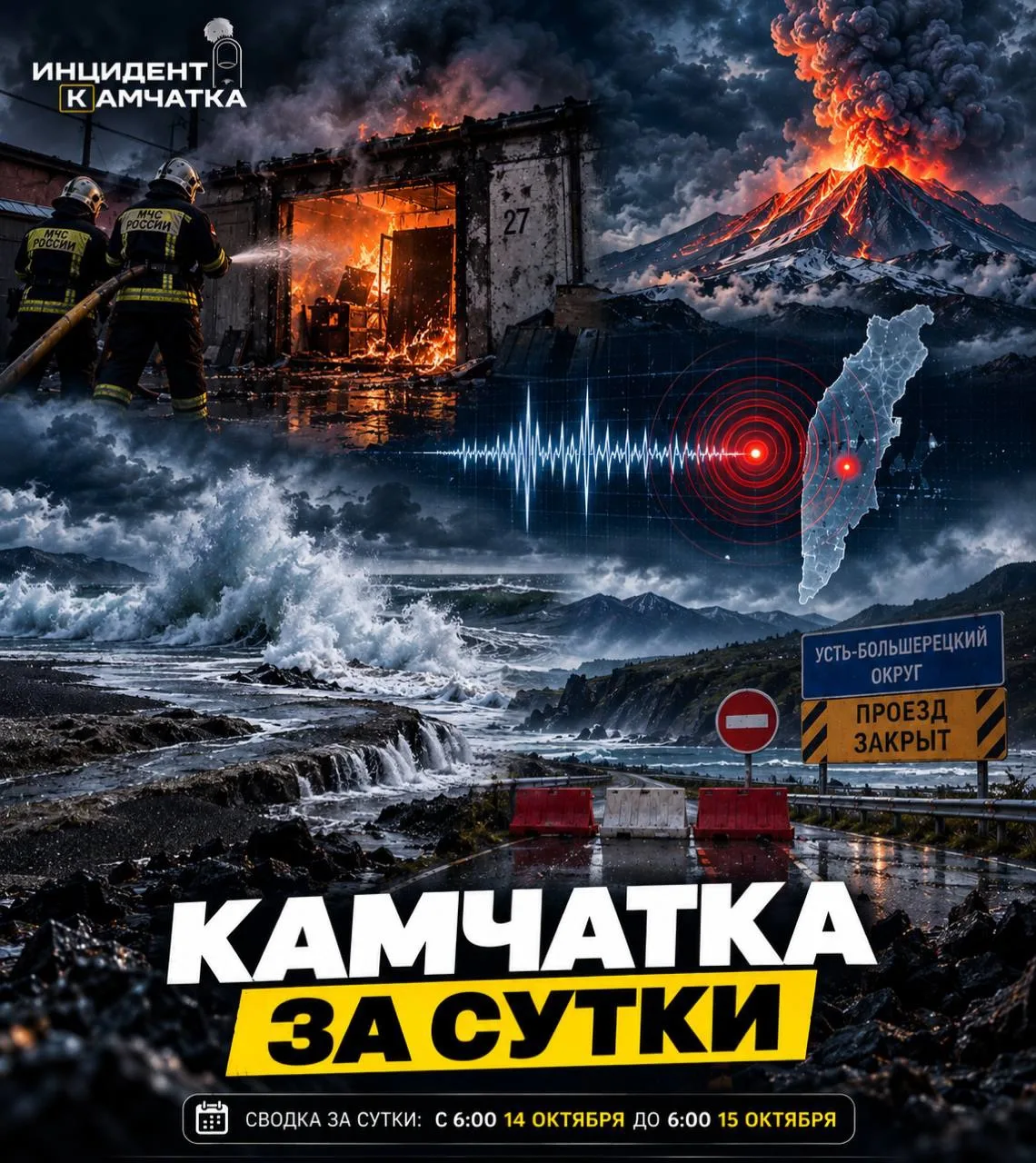 Пожар в гараже на Королёва, подземные толчки «без звонка» и пять активных вулканов