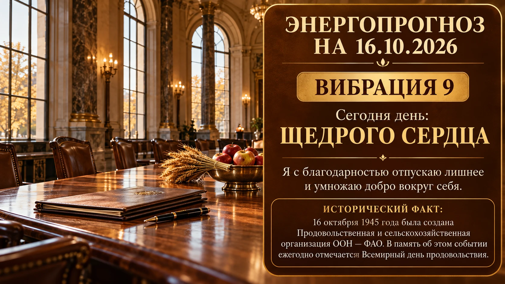 🌟 Энергопрогноз на 16.10.2026