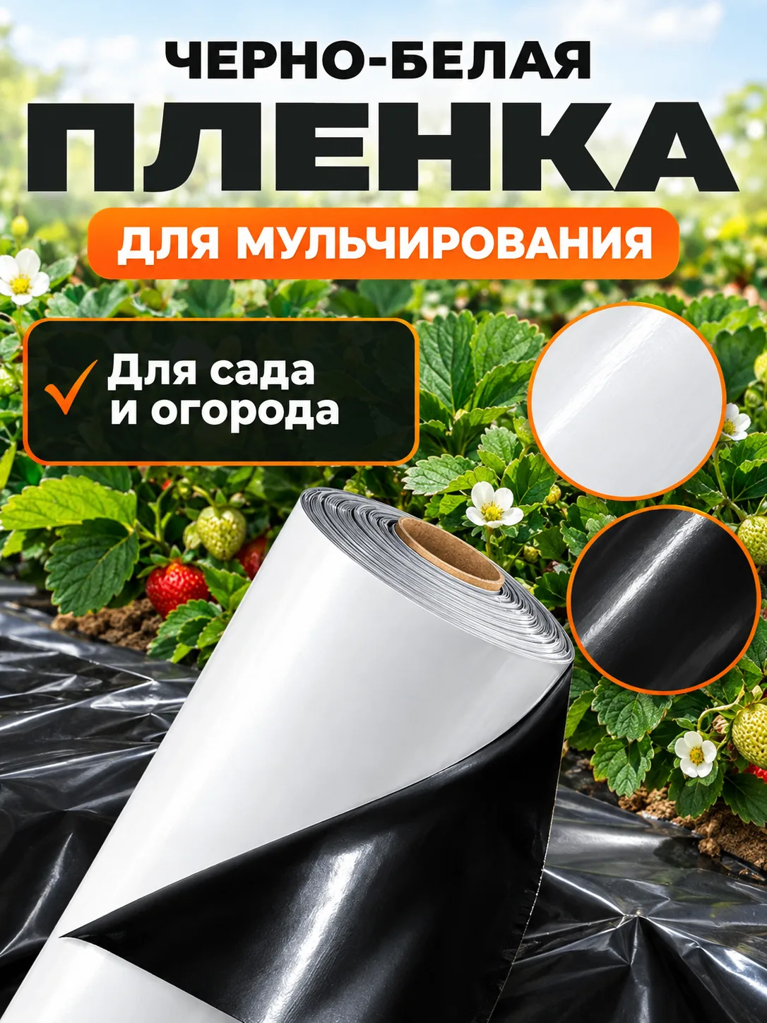 🌱 ЧЁРНО-БЕЛАЯ МУЛЬЧИРУЮЩАЯ ПЛЁНКА: ЧТО ЭТО И ЗАЧЕМ НУЖНА