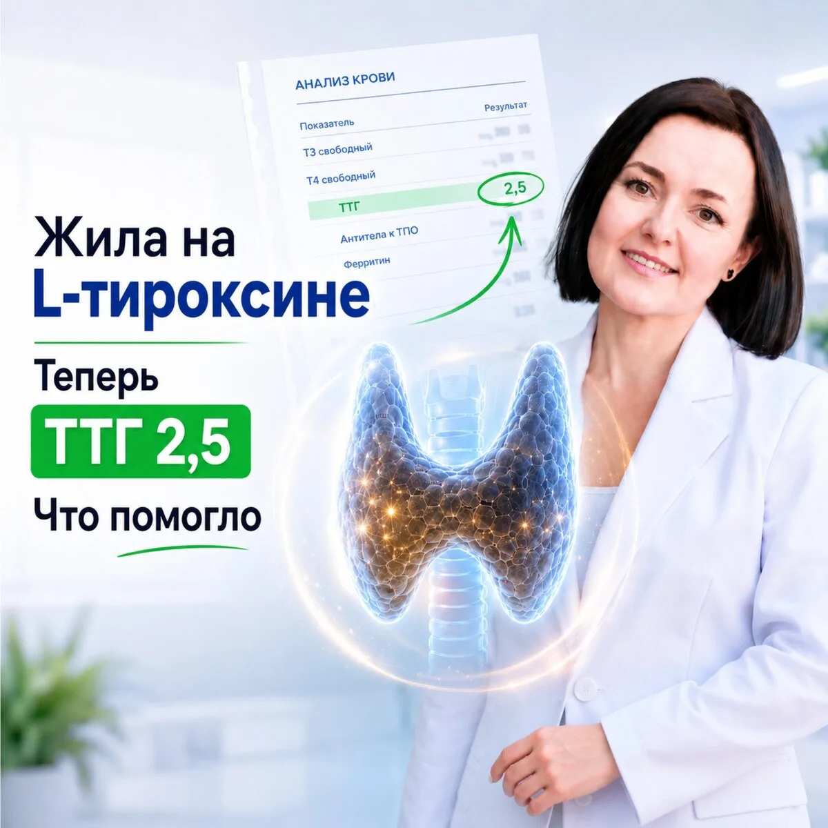 Спасла щитовидку: ТТГ пришел в норму сам. Вот моя схема