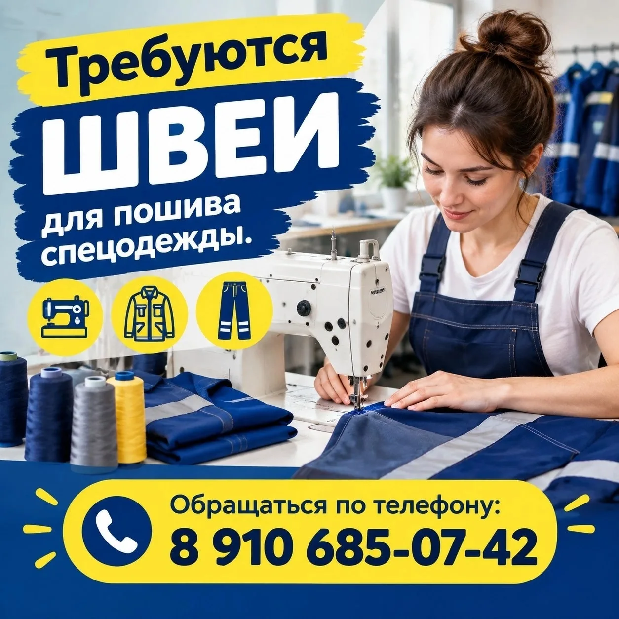 Требуются швеи для пошива спецодежды.