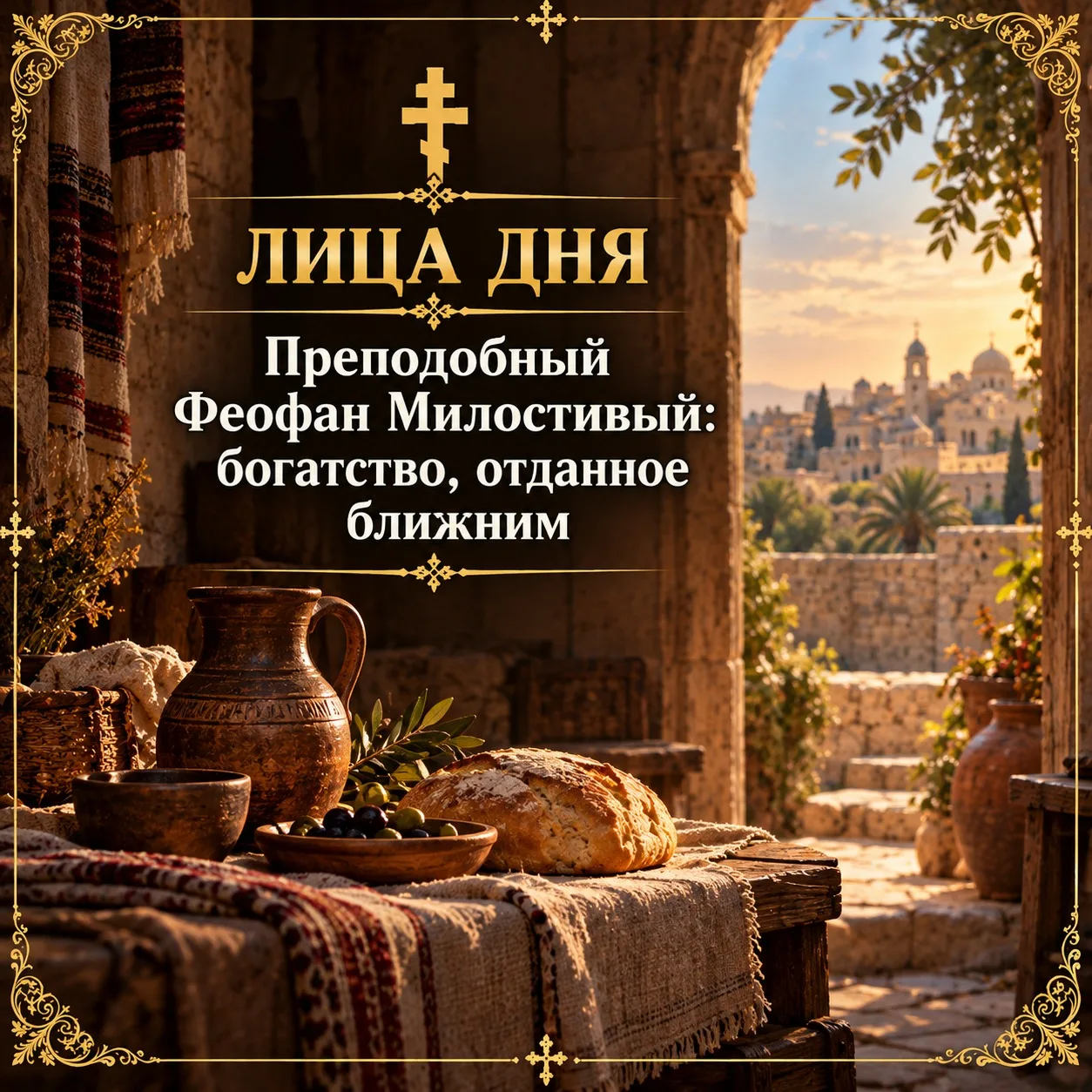 Преподобный Феофан Милостивый: богатство, отданное ближним
