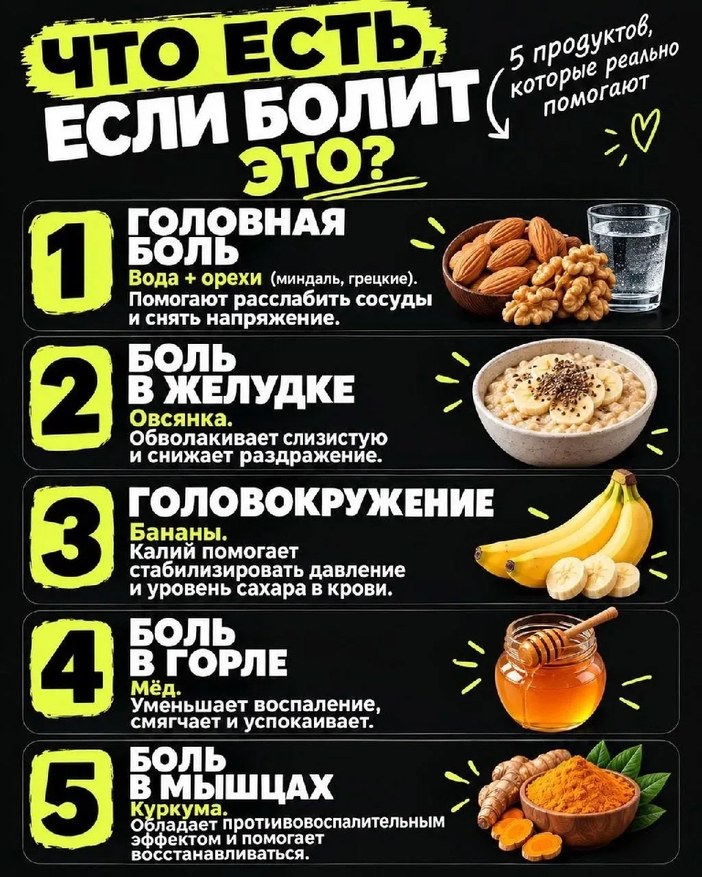 🌟 5 продуктов для вашего здоровья!