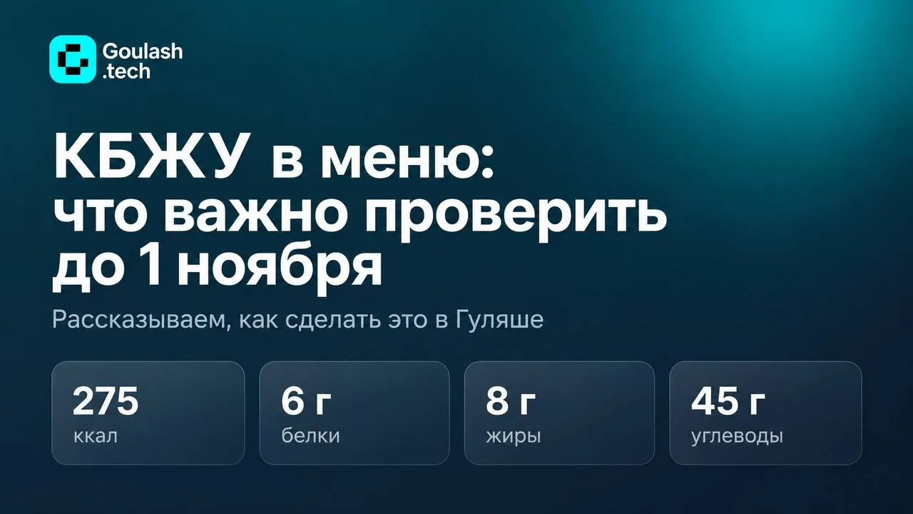КБЖУ в Гуляше: одна настройка для всех агрегаторов