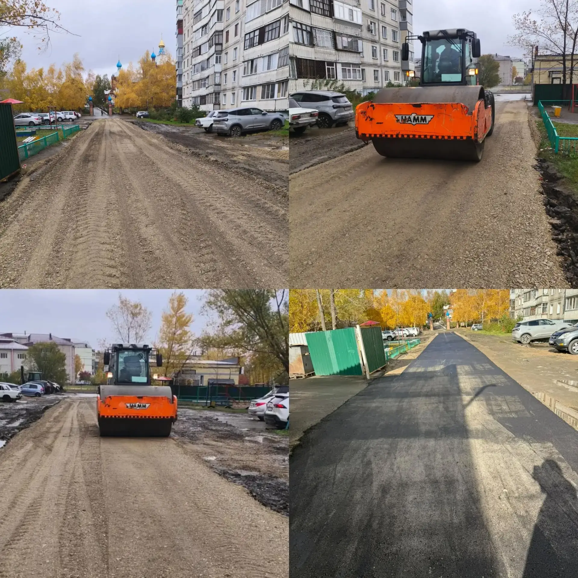В 23-м микрорайоне завершен ремонт участка дороги, ведущего к Храму Казанской иконы Бож...
