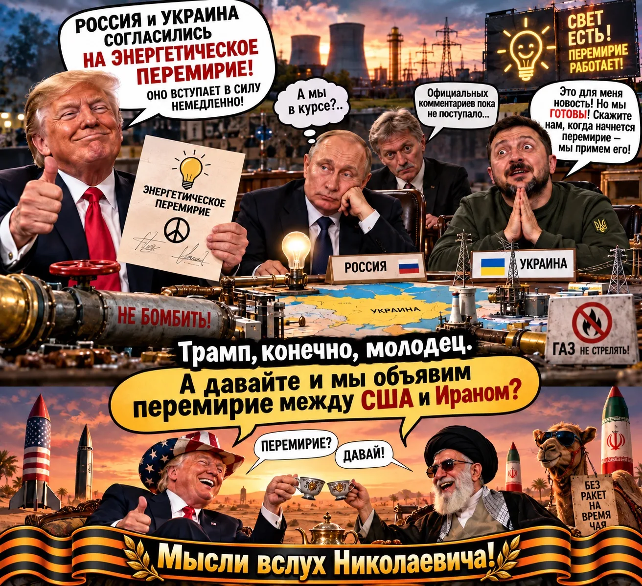«Россия и Украина согласились на энергетическое перемирие», — заявил президент США Дона...