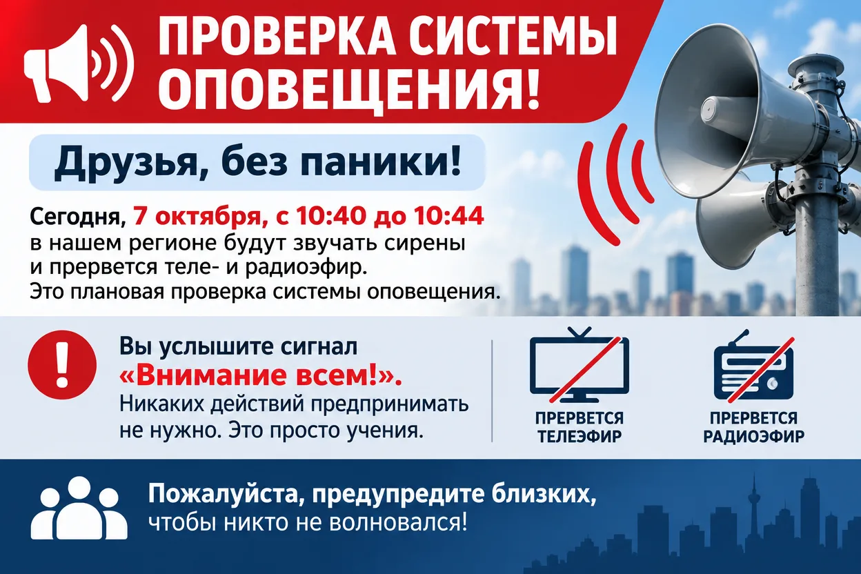 ПРОВЕРКА СИСТЕМЫ ОПОВЕЩЕНИЯ!