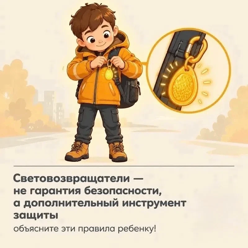Госавтоинспекция напоминает  пешеходам о необходимости использовать световозвращающие э...