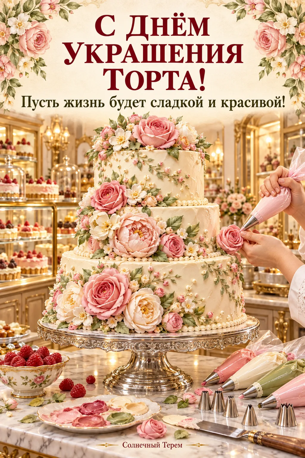 Немного фантазии, капелька терпения — и обычный торт превращается в настоящее произведе...