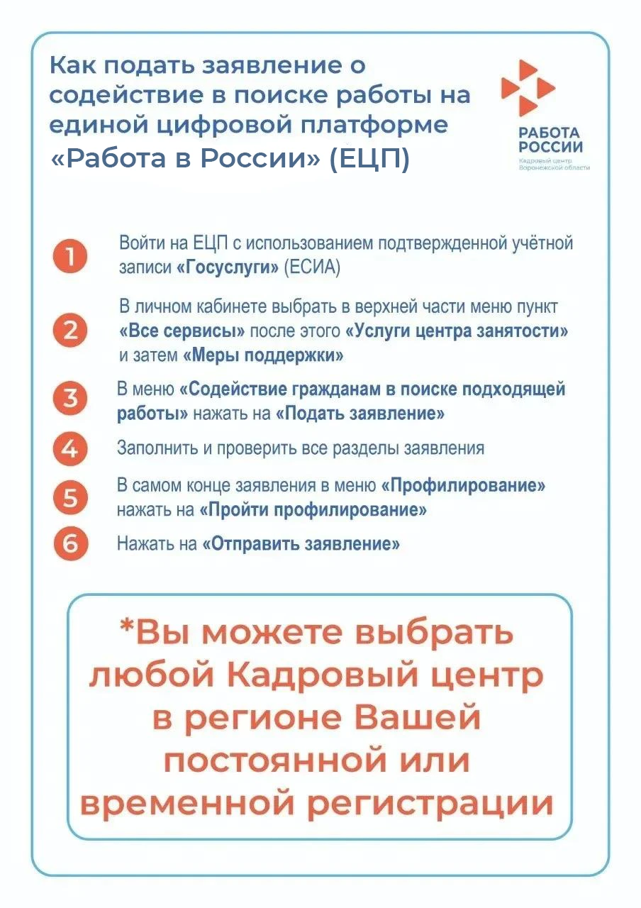 Как подать заявление на «Работа России»?  Памятка для вас!