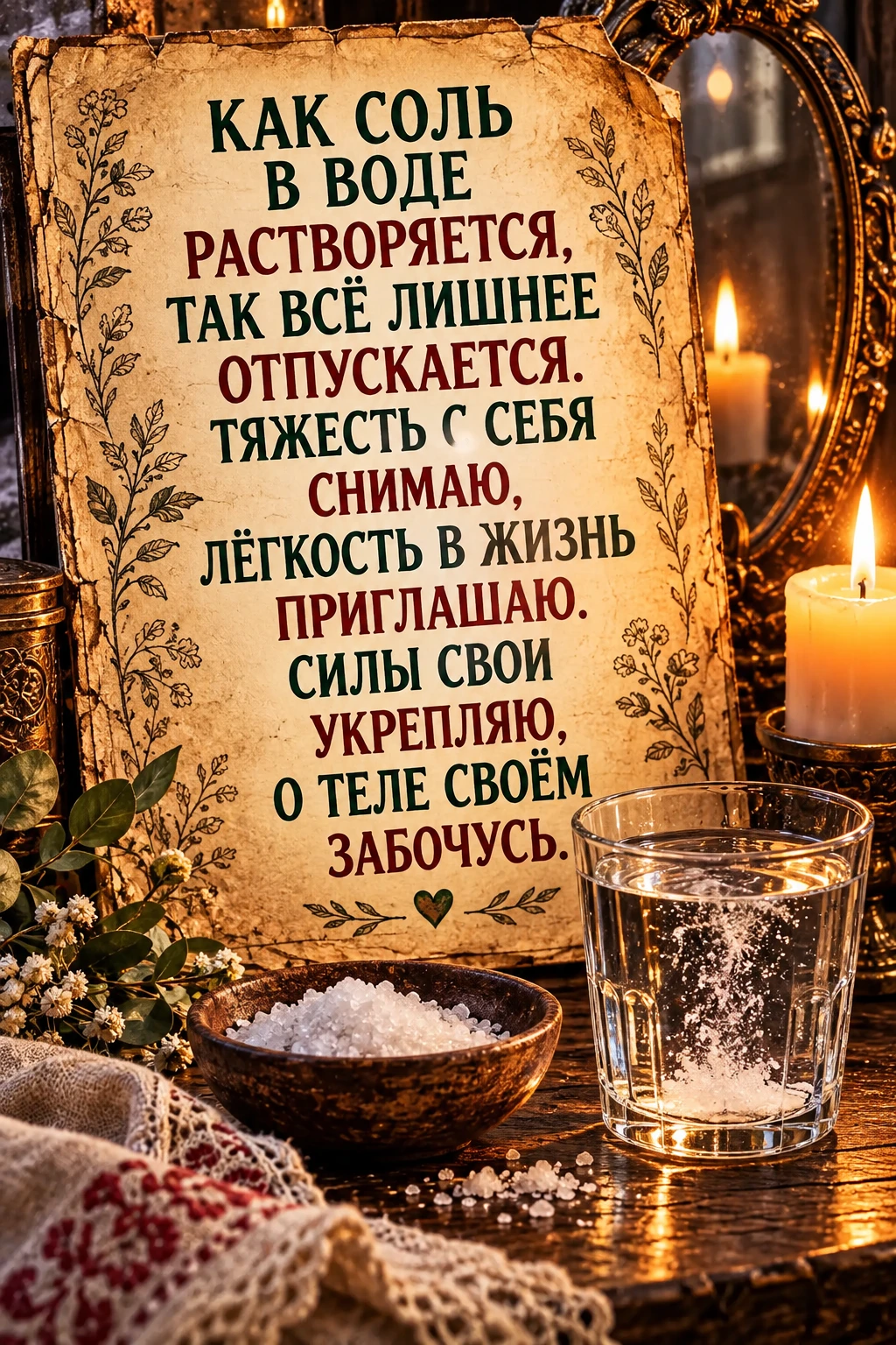 💧 ШЕПОТОК НА ВОДУ С СОЛЬЮ, ЧТОБЫ ОТПУСТИТЬ ЛИШНИЕ КГ.
