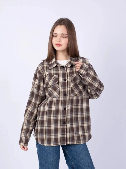 📉 473₽ 1378₽ 🛍 Рубашка клетчатая для подростков / SStyle