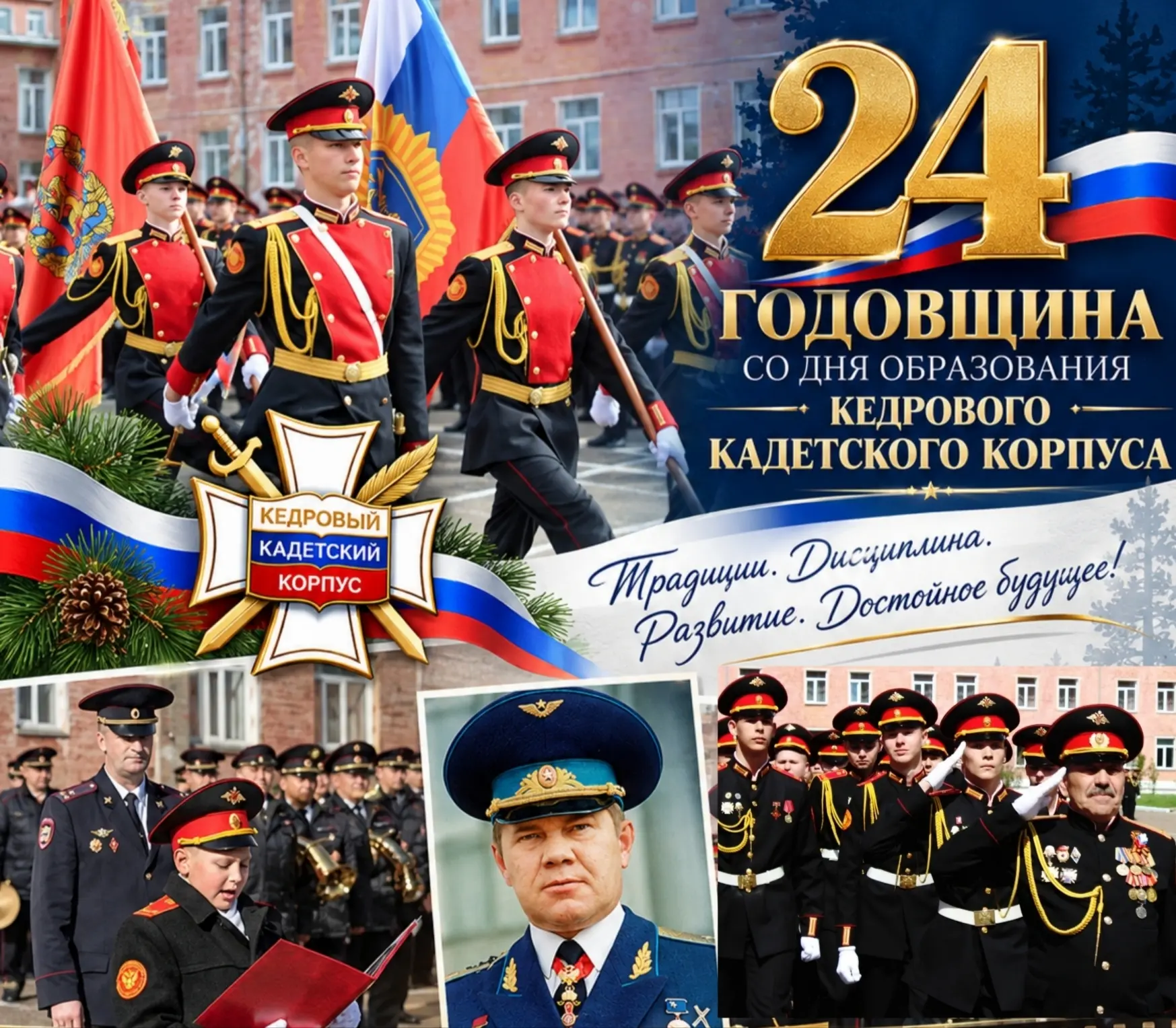 🇷🇺 КЕДРОВОМУ КАДЕТСКОМУ КОРПУСУ — 24 ГОДА!