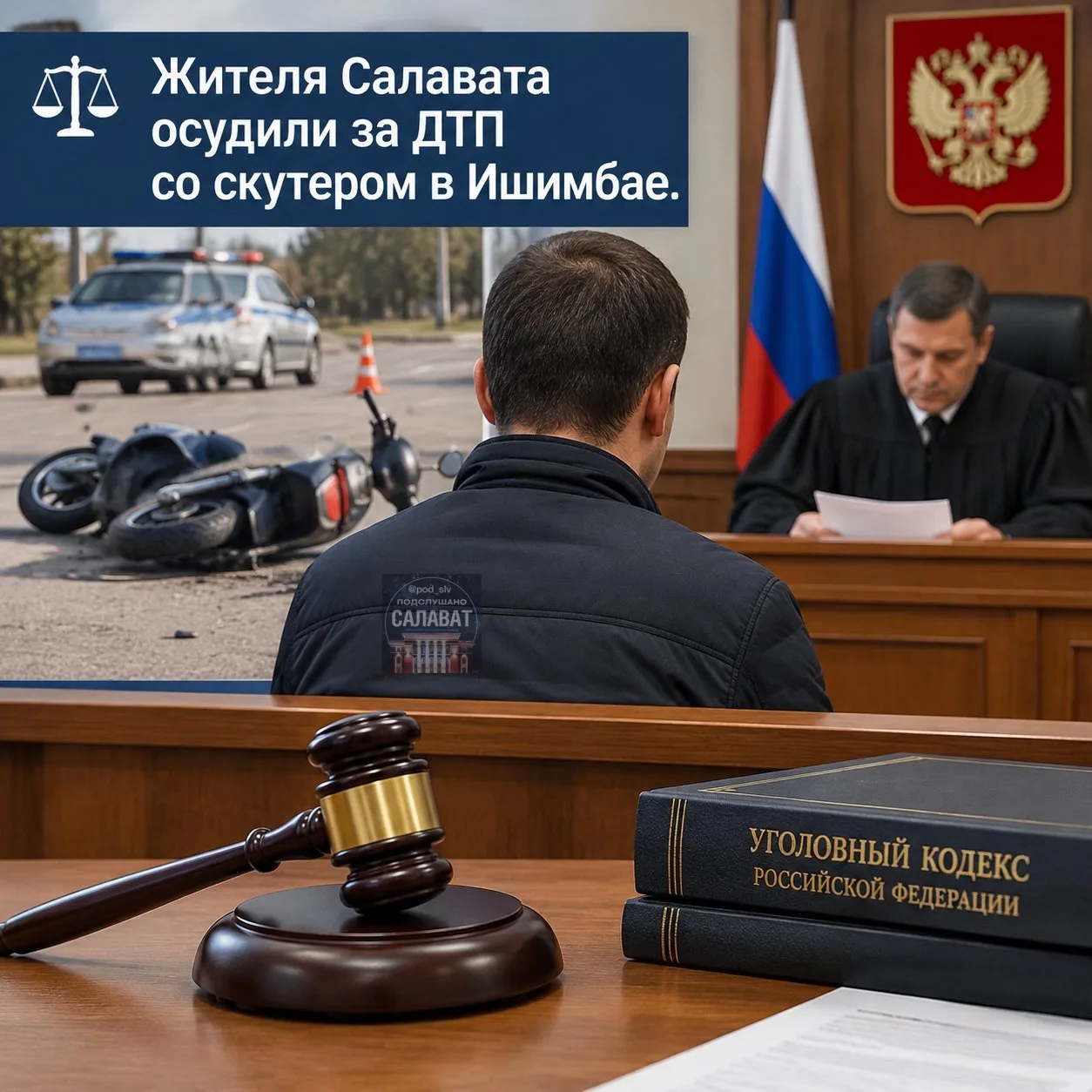 ⚖️ Жителя Салавата осудили за ДТП со скутером в Ишимбае