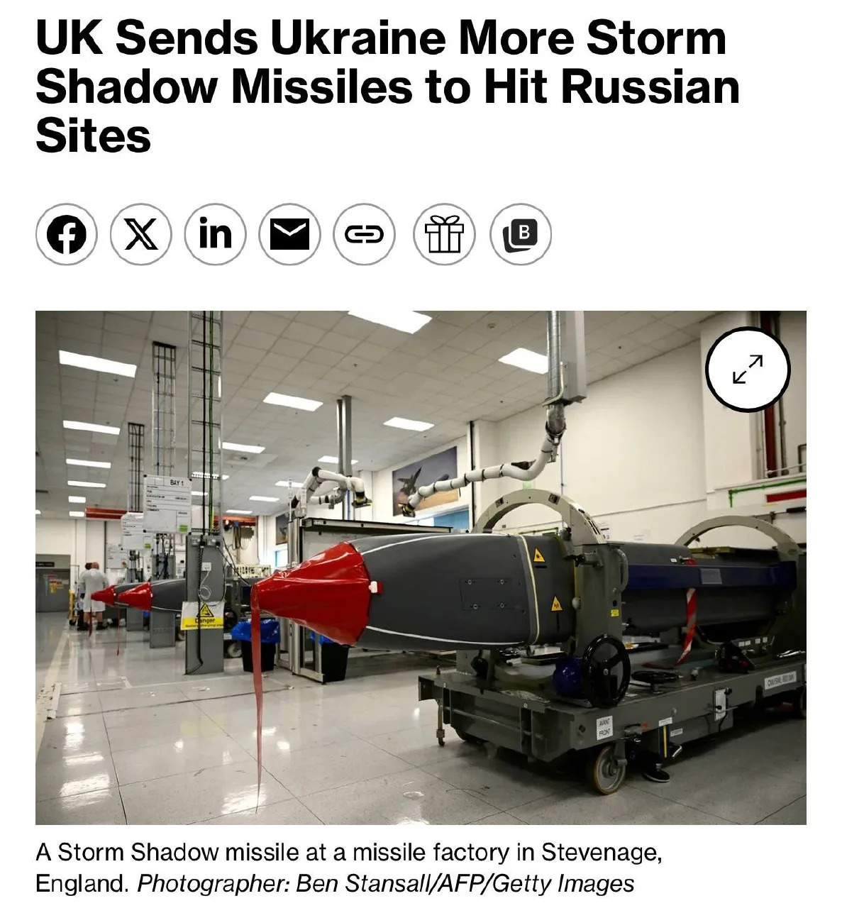 Великобритания готовит для Украины новую партию крылатых ракет Storm Shadow, сообщает B...