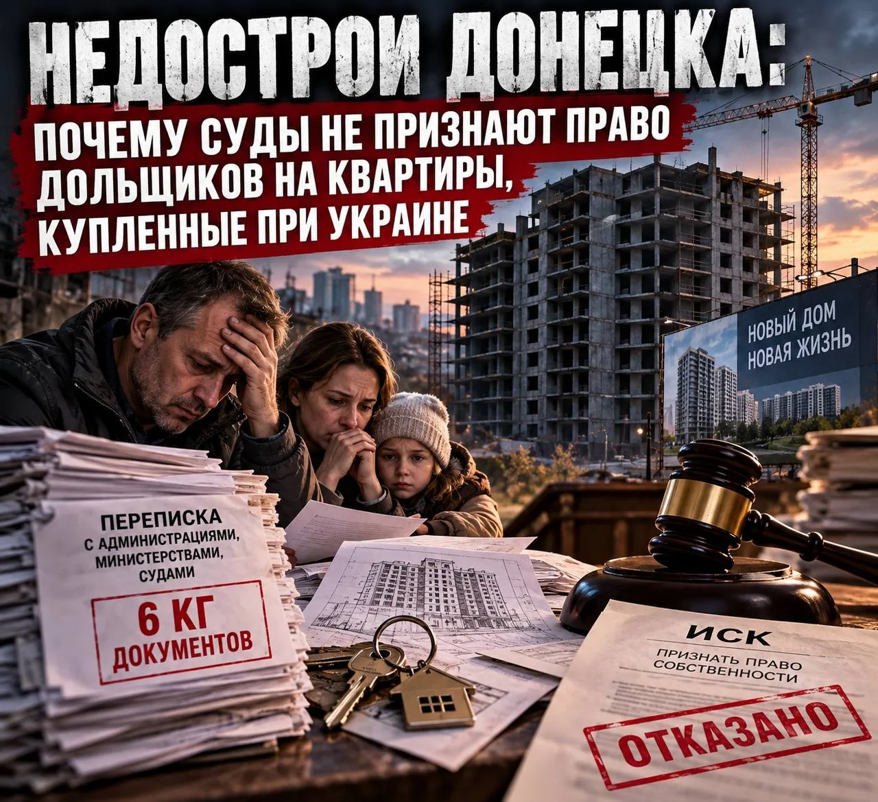 Донецк: дольщики недостроев не могут отстоять право на купленные квартиры
