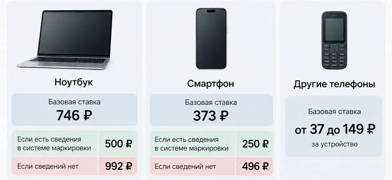 Названы ставки сбора на электронику