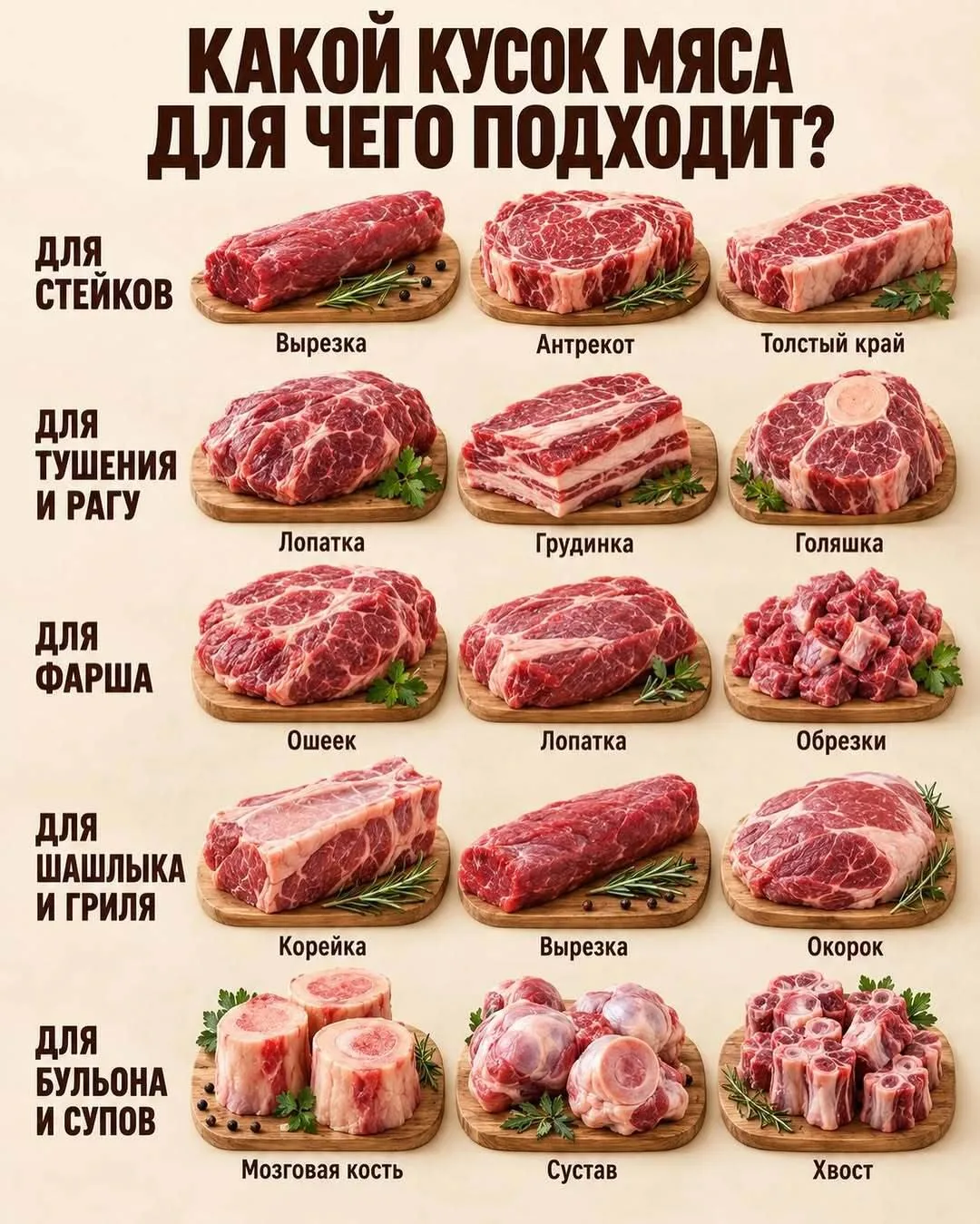КАКОЙ КУСОК МЯСА ВЗЯТЬ, ЧТОБЫ БЛЮДО ТОЧНО ПОЛУЧИЛОСЬ?