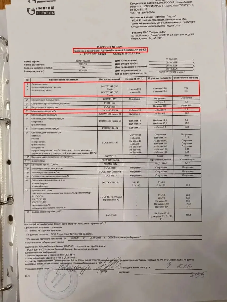 На петербургских АЗС зафиксировано появление автомобильного топлива с пониженными эколо...