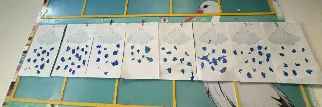 🌧️ Занятие по пластилинографии на тему «Дождик» в первой младшей группе прошло живо и ...