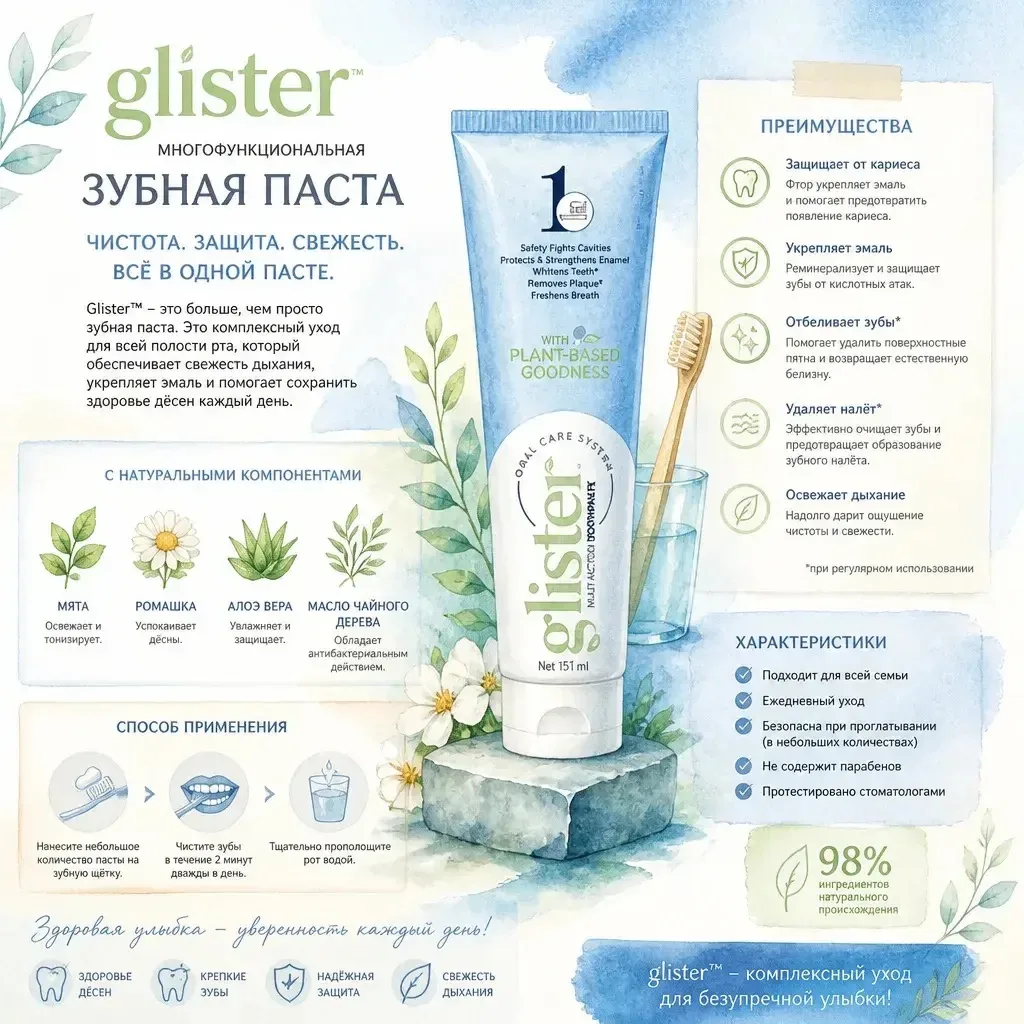 Glister™ Многофункциональная зубная паста