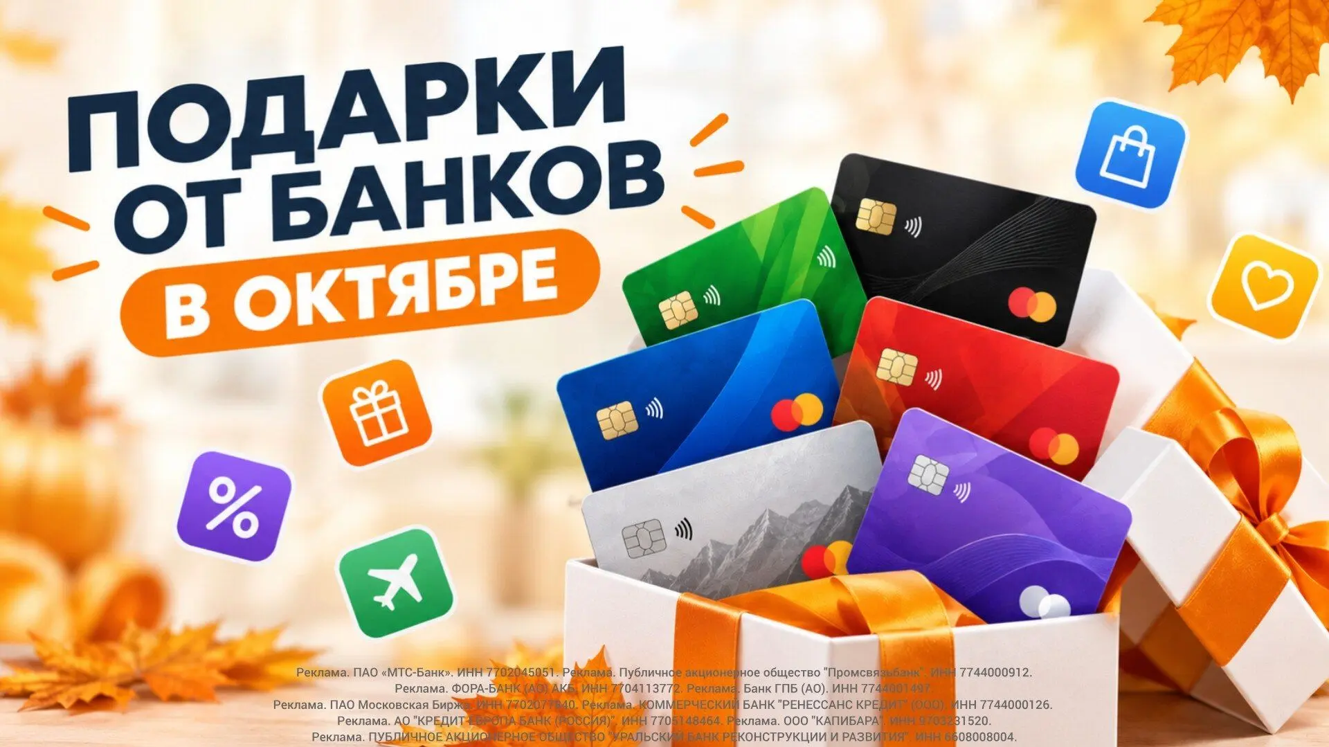 ⚡️ПОДАРКИ ОТ БАНКОВ В ОКТЯБРЕ