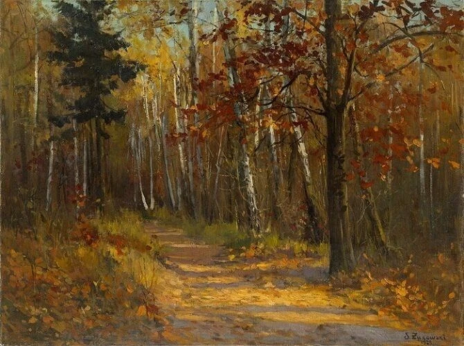 👆 Станислав Жуковский. Опавшие листья. 1929. Холст, масло. 61 х 80,5. Частное собрание