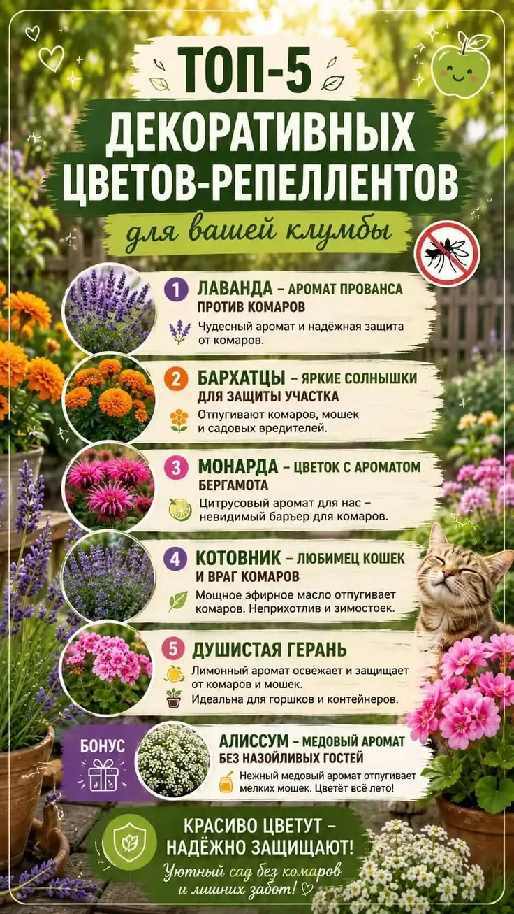 Топ - 5 декоративных цветов- репеллентов