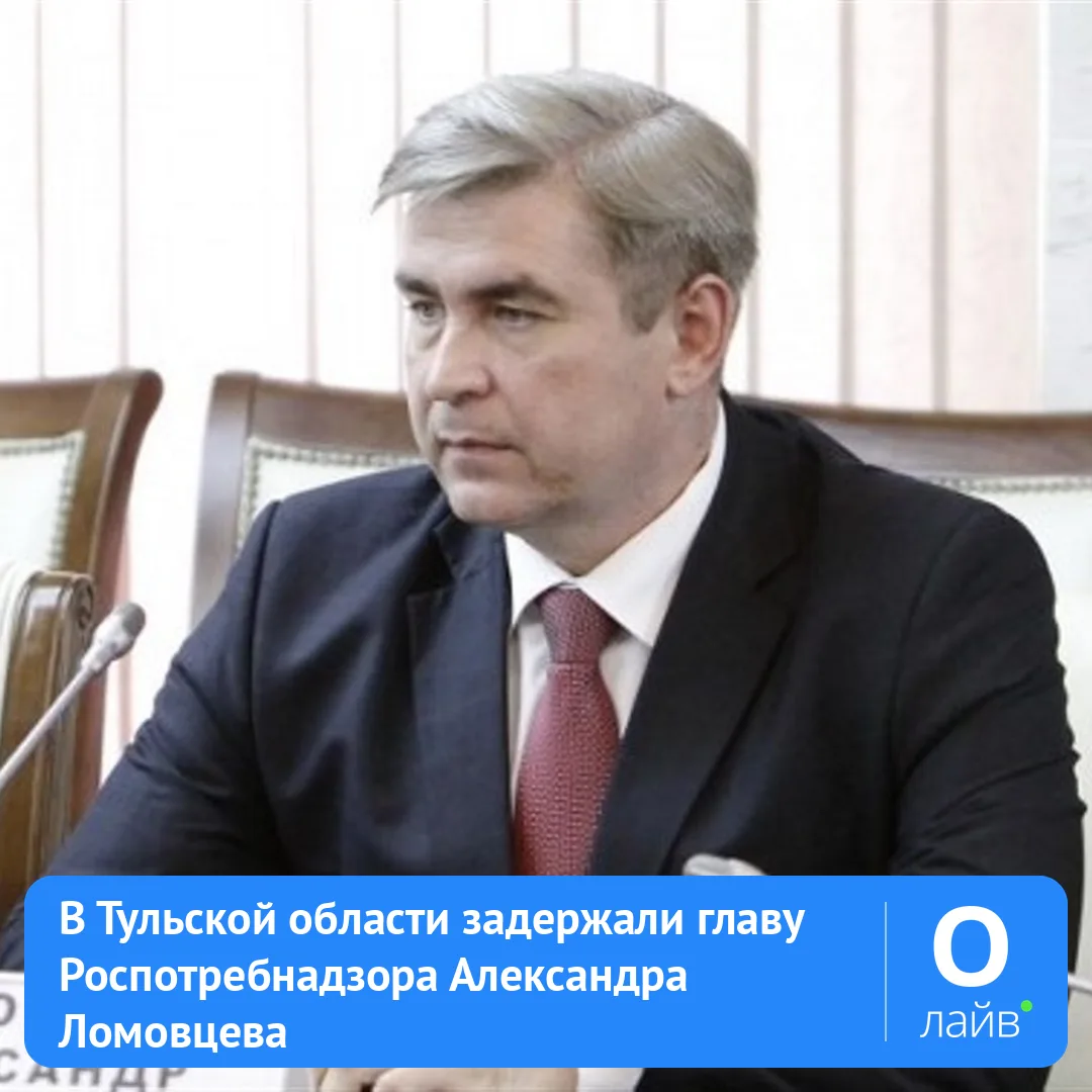 🚨 В Тульской области задержали главу Роспотребнадзора Александра Ломовцева