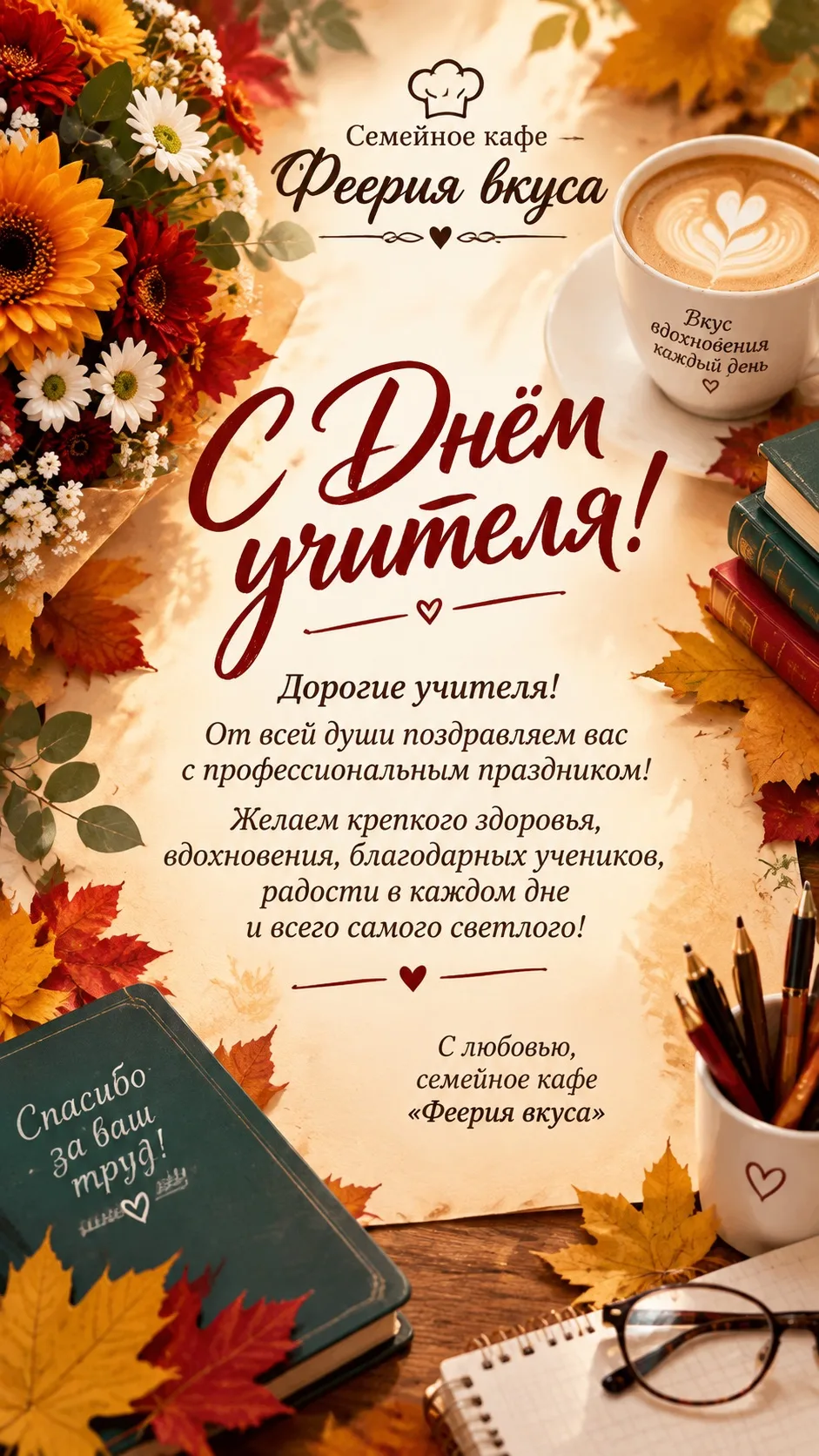 От всей души поздравляем с Днём учителя!💛