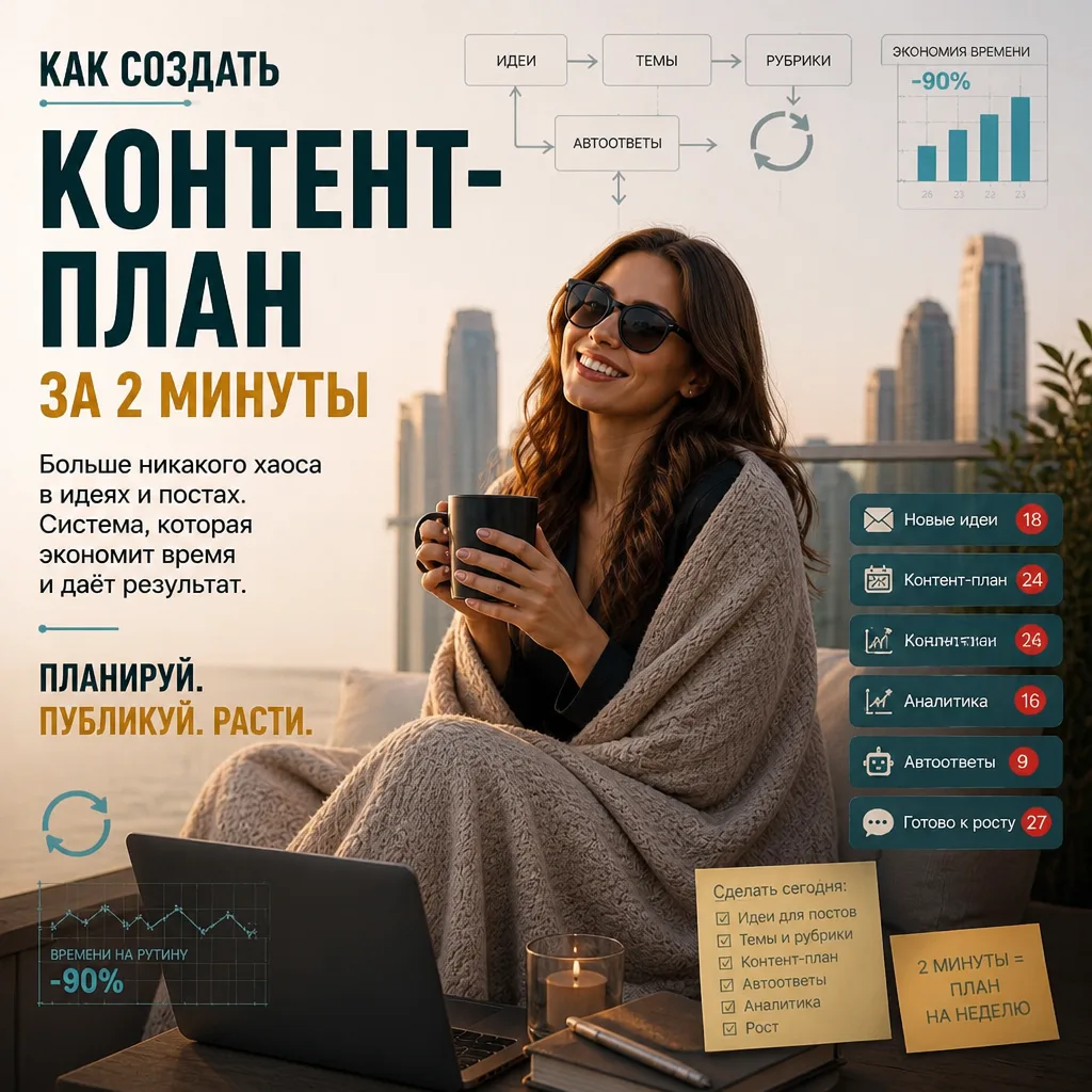 Раньше «придумать посты» означало вечер с блокнотом и три чашки чая. Теперь — две минут...
