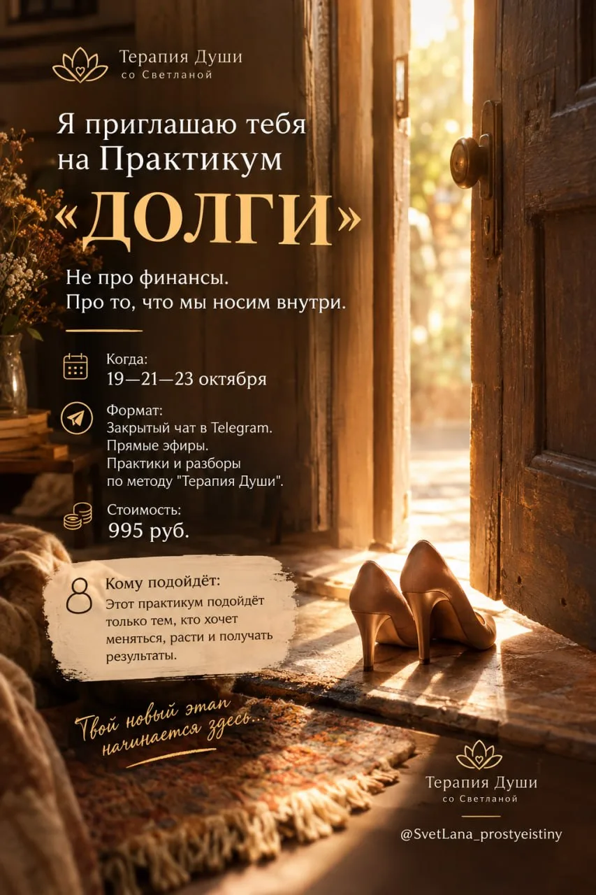 ⚡Я приглашаю тебя на Практикум «ДОЛГИ»