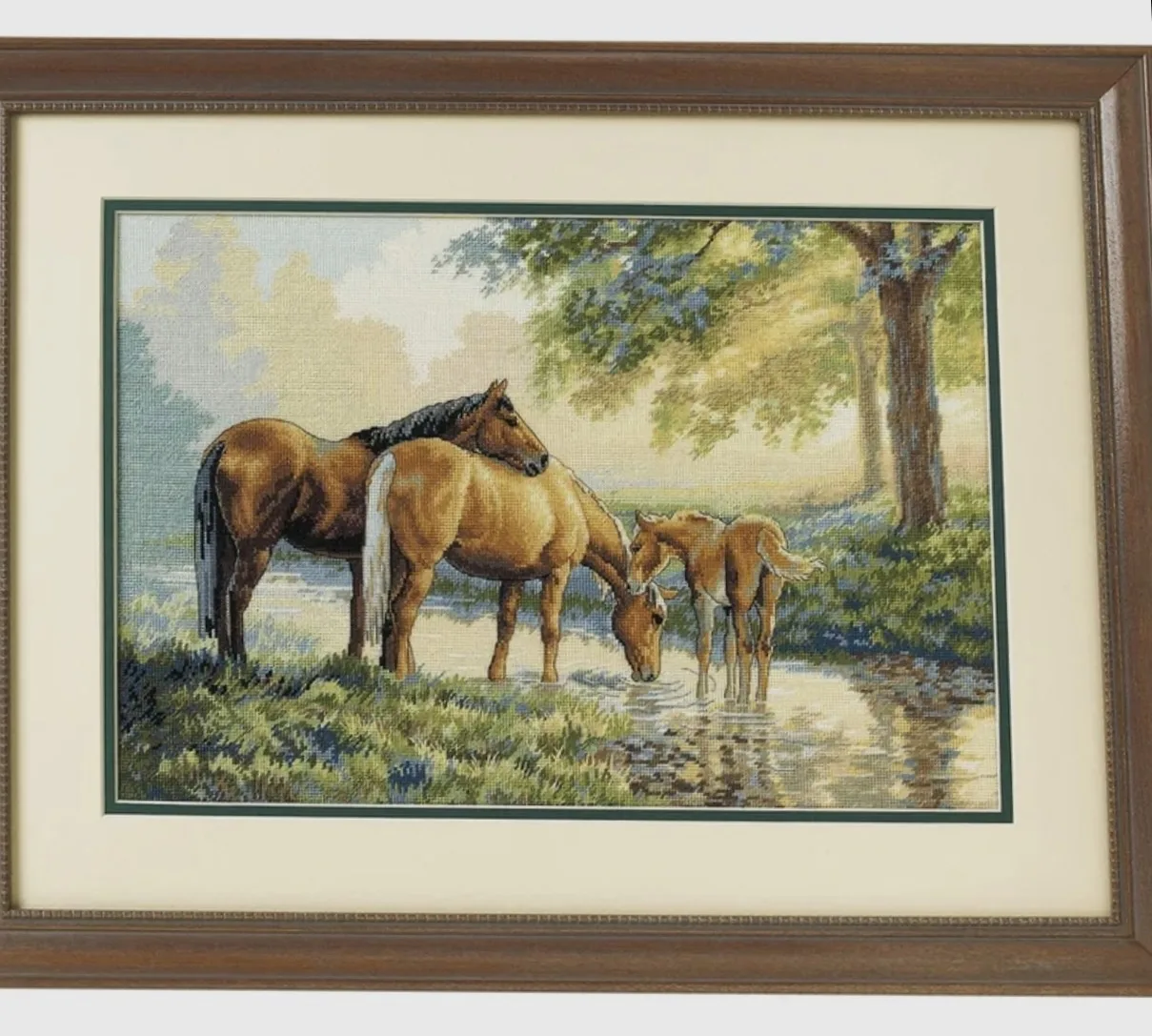Продам набор для вышивания Dimensions Cold Collection, Horses By a Stream, новый, 3000₽